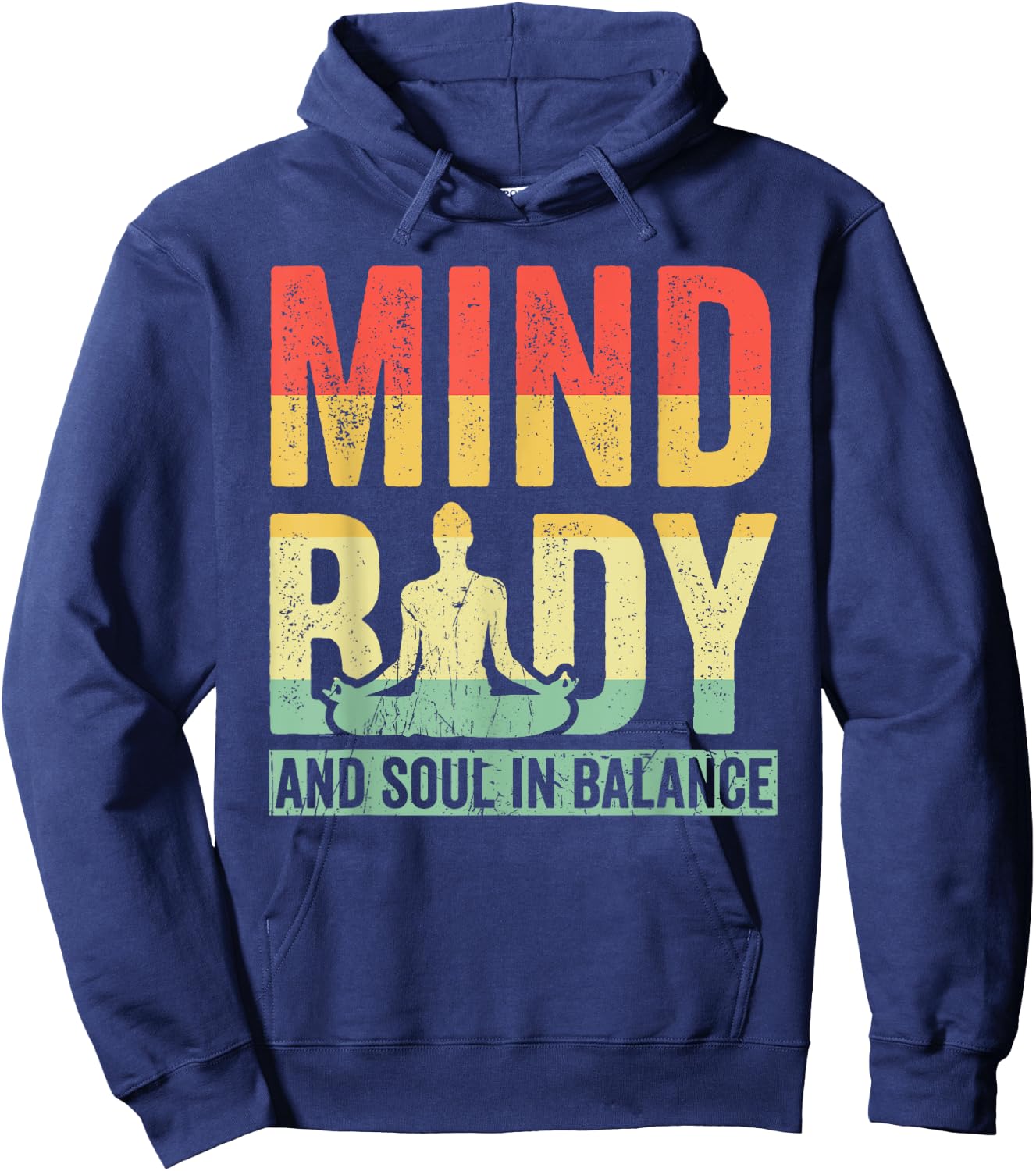 Mind Body And Soul In Balance Yoga Meditation Hoodie - Hoodie | Navy