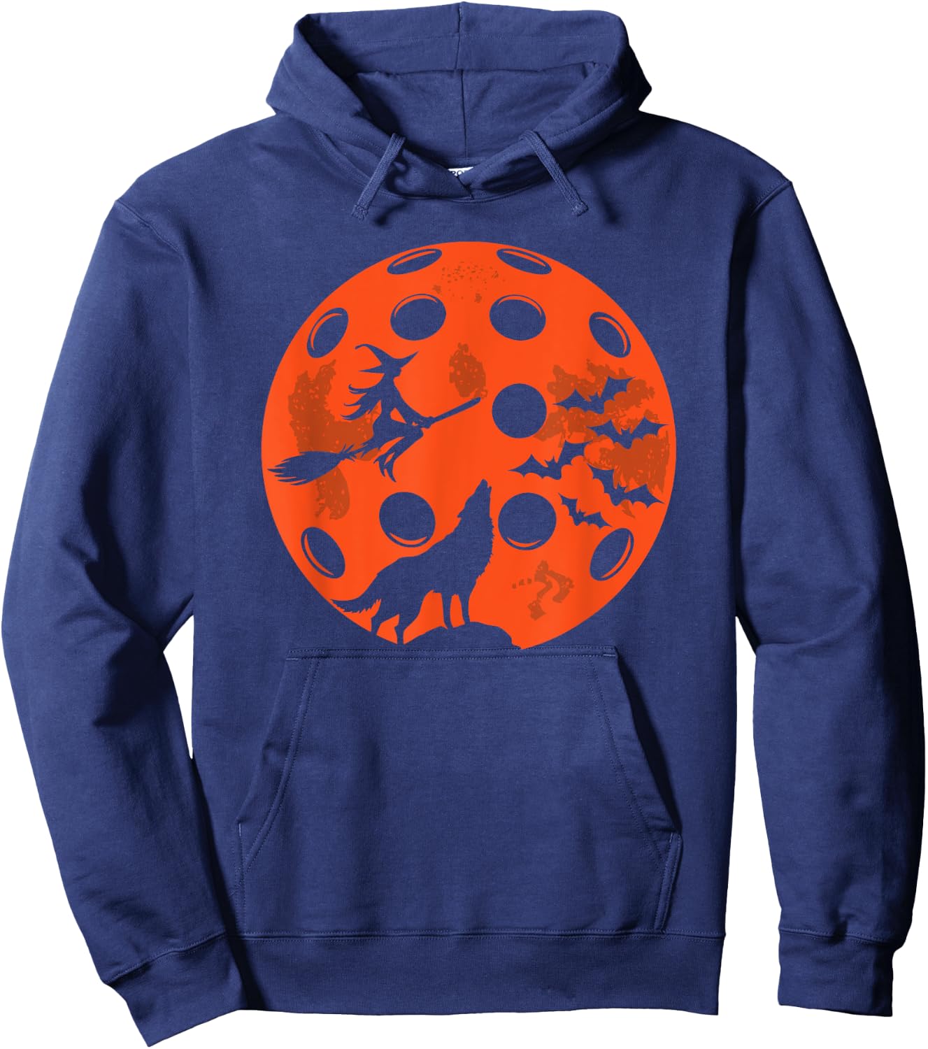 Halloween Pickleball Moon Spooky Graphic Hoodie - Hoodie | Navy