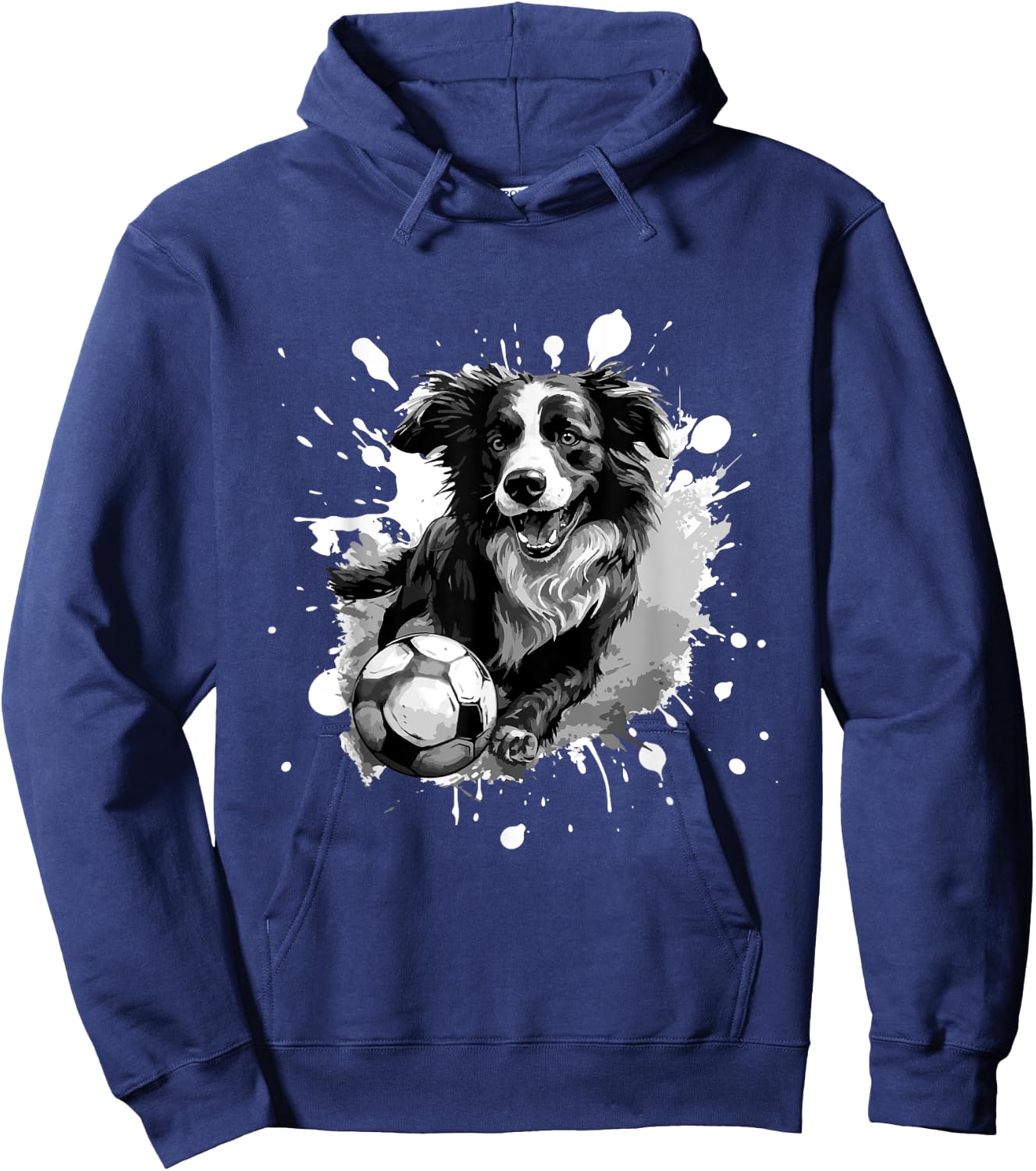 Border Collie Dog Playing Soccer | Sports Team Hoodie - Hoodie | Navy
