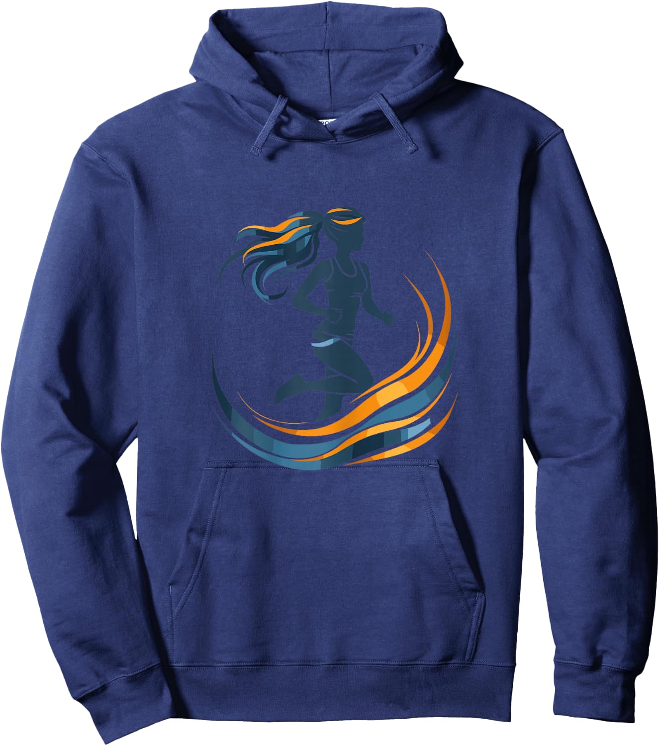 Female Runner Graphic Exercising for Girls Hoodie - Hoodie | Navy