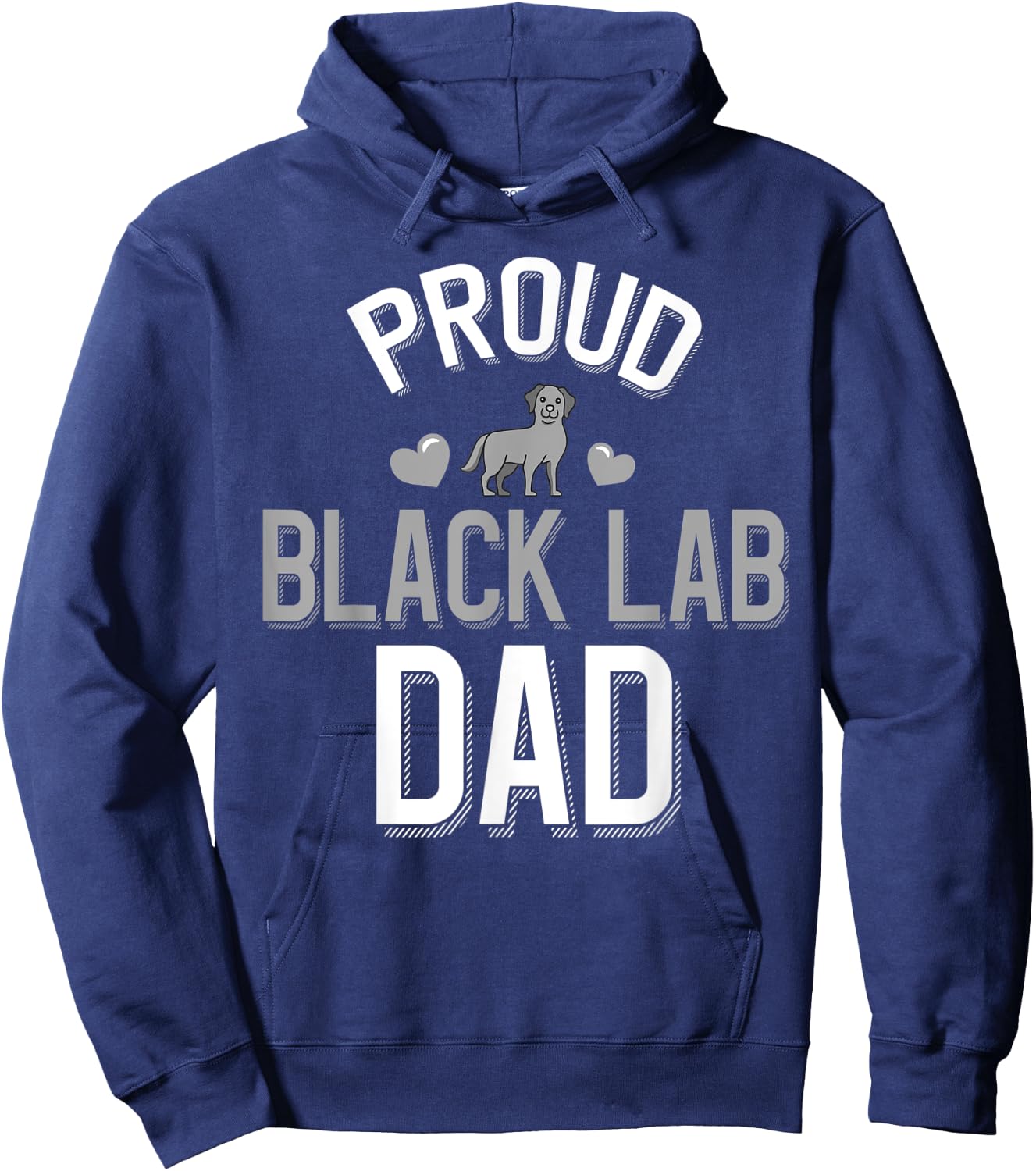 Cute Proud Black Lab Dad Hoodie - Hoodie | Navy