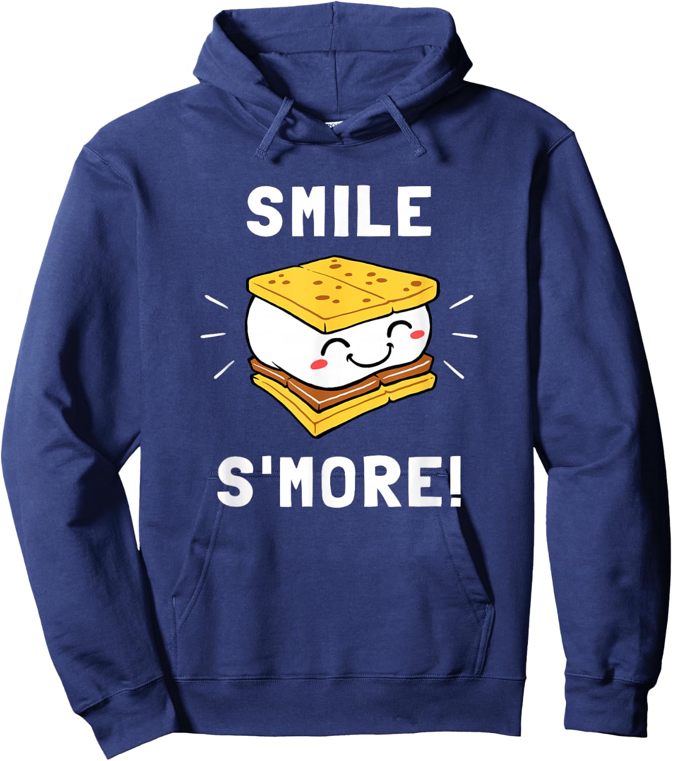 Smile S'more - Cute Smore Marshmallow Camping Hoodie - Hoodie | Navy