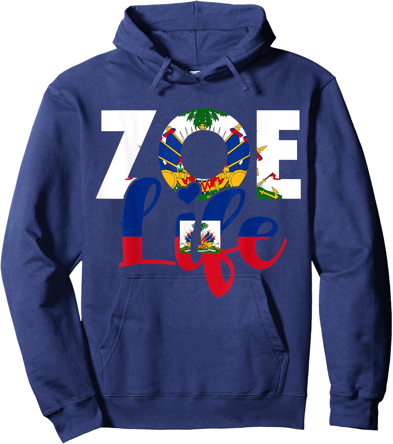 Haiti Flag Zoe Haitian Life Haiti Souvenir Hoodie - Hoodie | Navy
