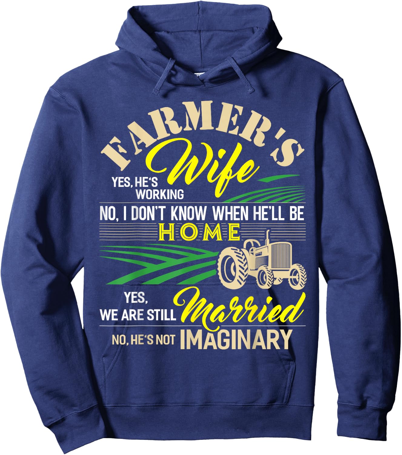 Farmers Wife Shirt Funny Farming Cow Lady Gift Hoodie - Hoodie | Navy