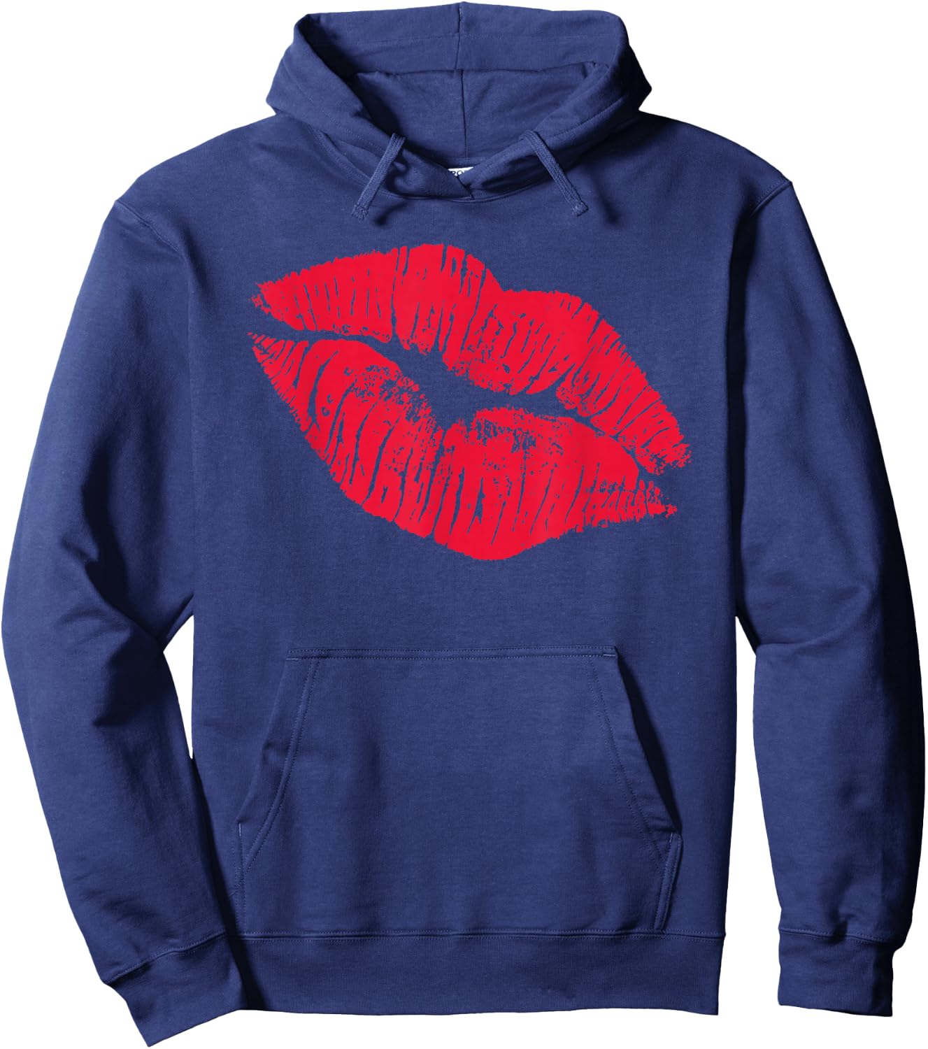 Red Lips T Shirt Hoodie - Hoodie | Navy