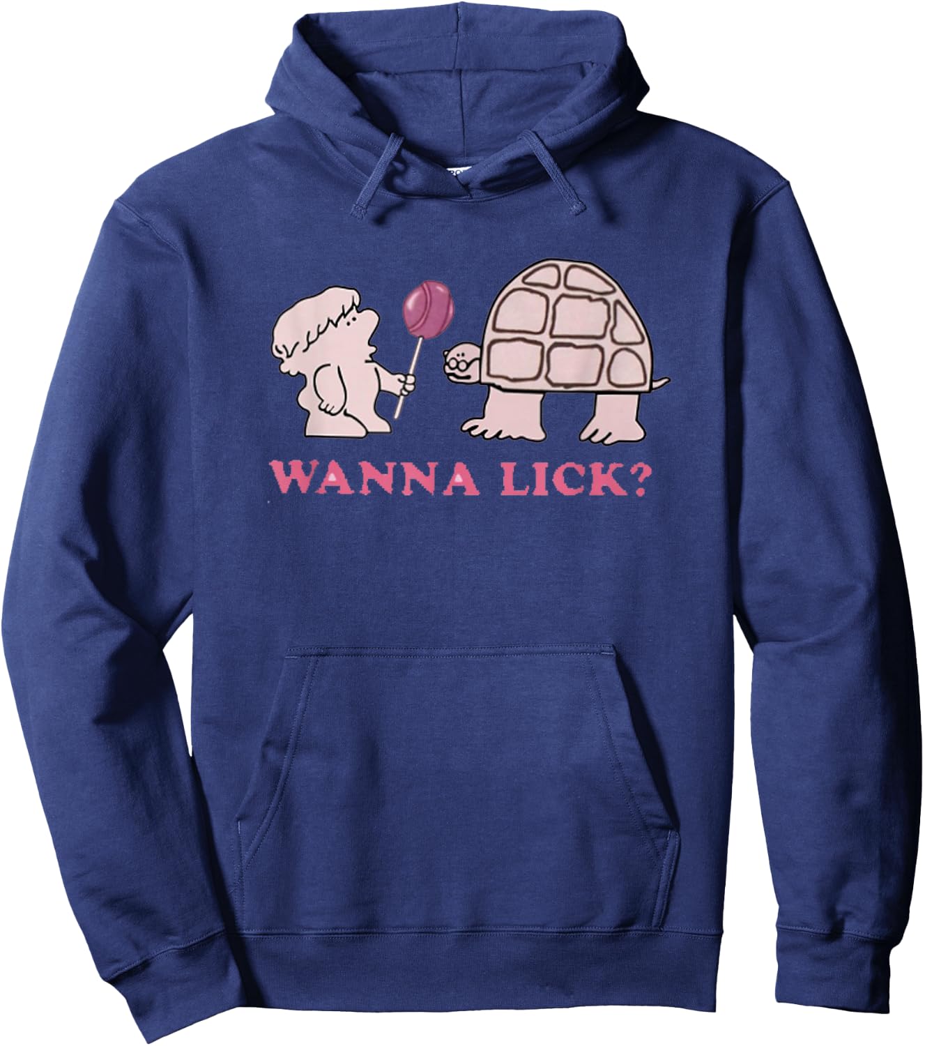 Wanna lick Owl Pink Hoodie - Hoodie | Navy