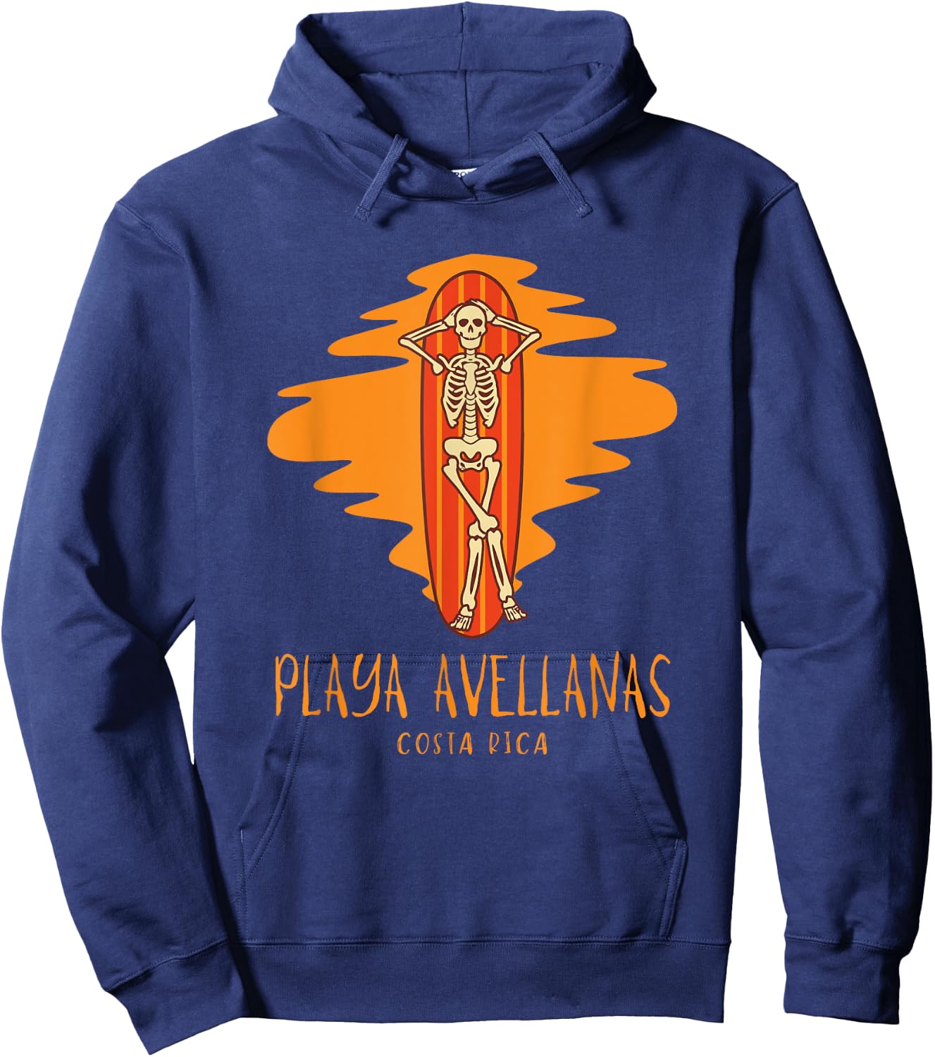 Playa Avellanas Costa Rica Surfing Skeleton Hoodie - Hoodie | Navy