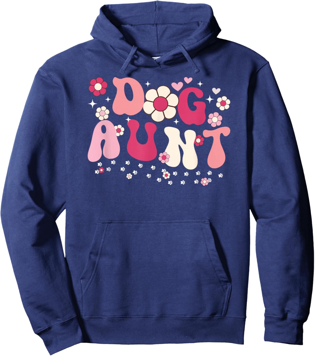 Groovy Dog Aunt Dog Lover Aunt Dog Auntie Hoodie - Hoodie | Navy