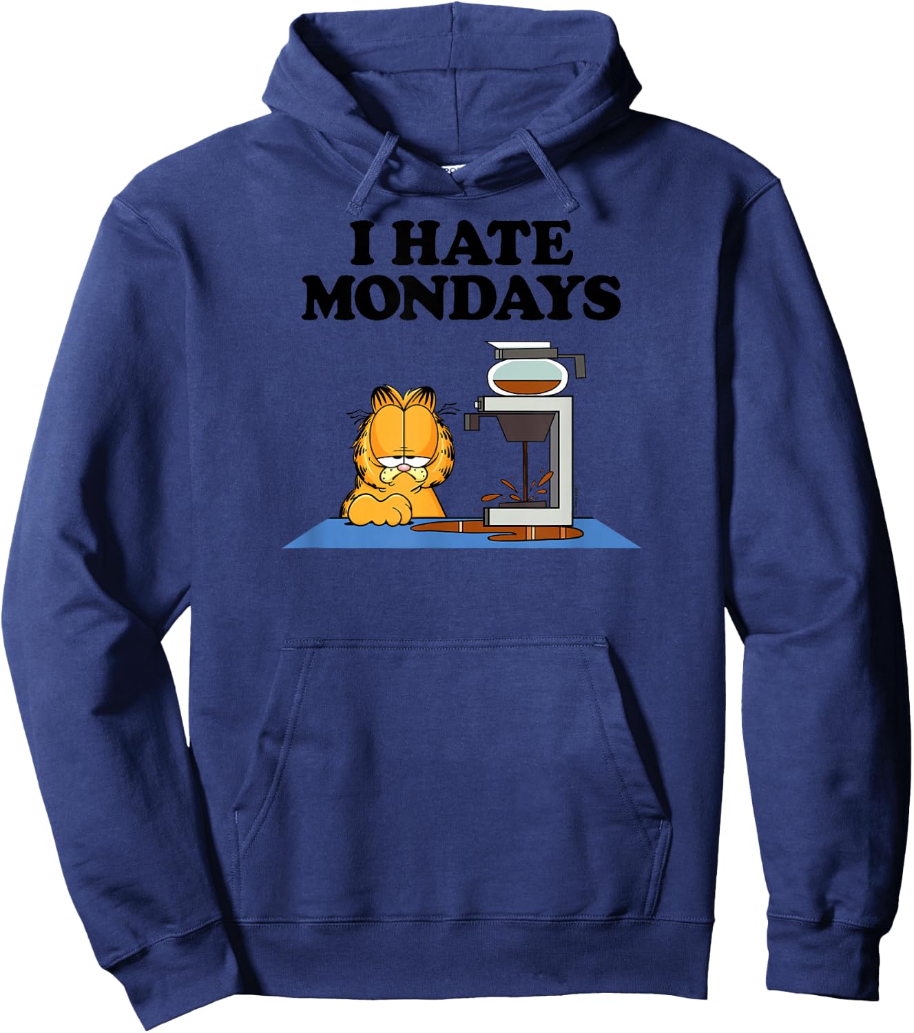 Garfield - I Hate Mondays, Morning Coffee Hoodie - Hoodie | Navy