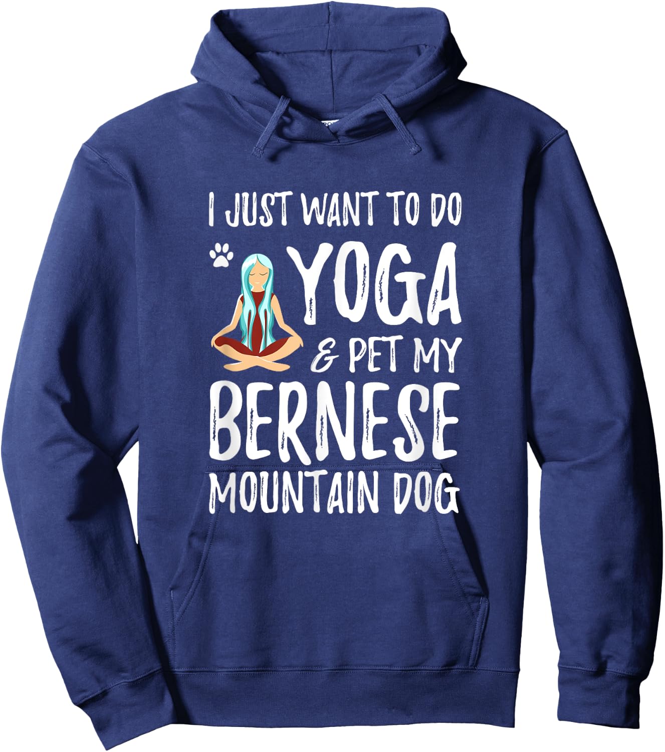 Yoga Bernese Mountain Dog as Dog Mom Gift Hoodie - Hoodie | Navy