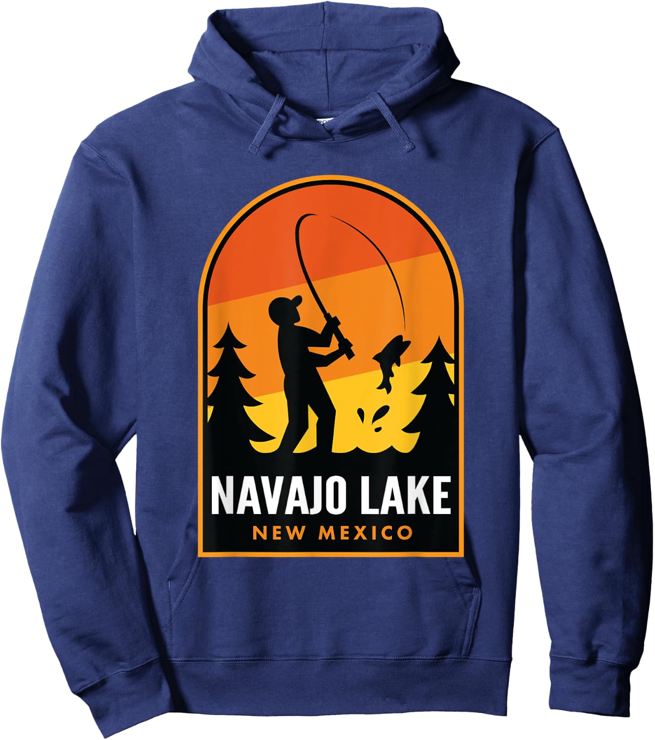 Navajo Lake New Mexico Fishing Hoodie - Hoodie | Navy