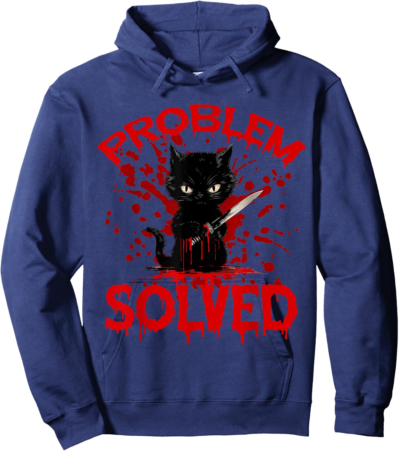 Problem Solved Black cat Women Hoodie - Hoodie | Navy