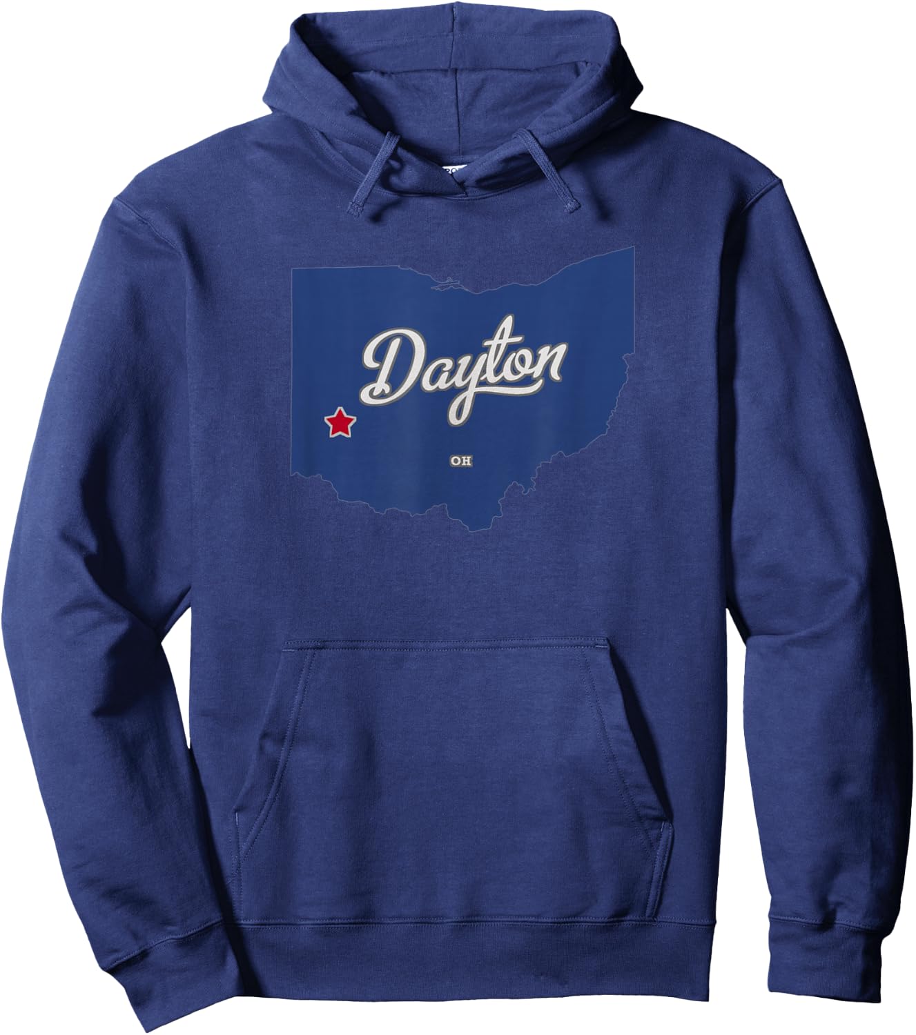 Dayton Ohio OH Map Hoodie - Hoodie | Navy