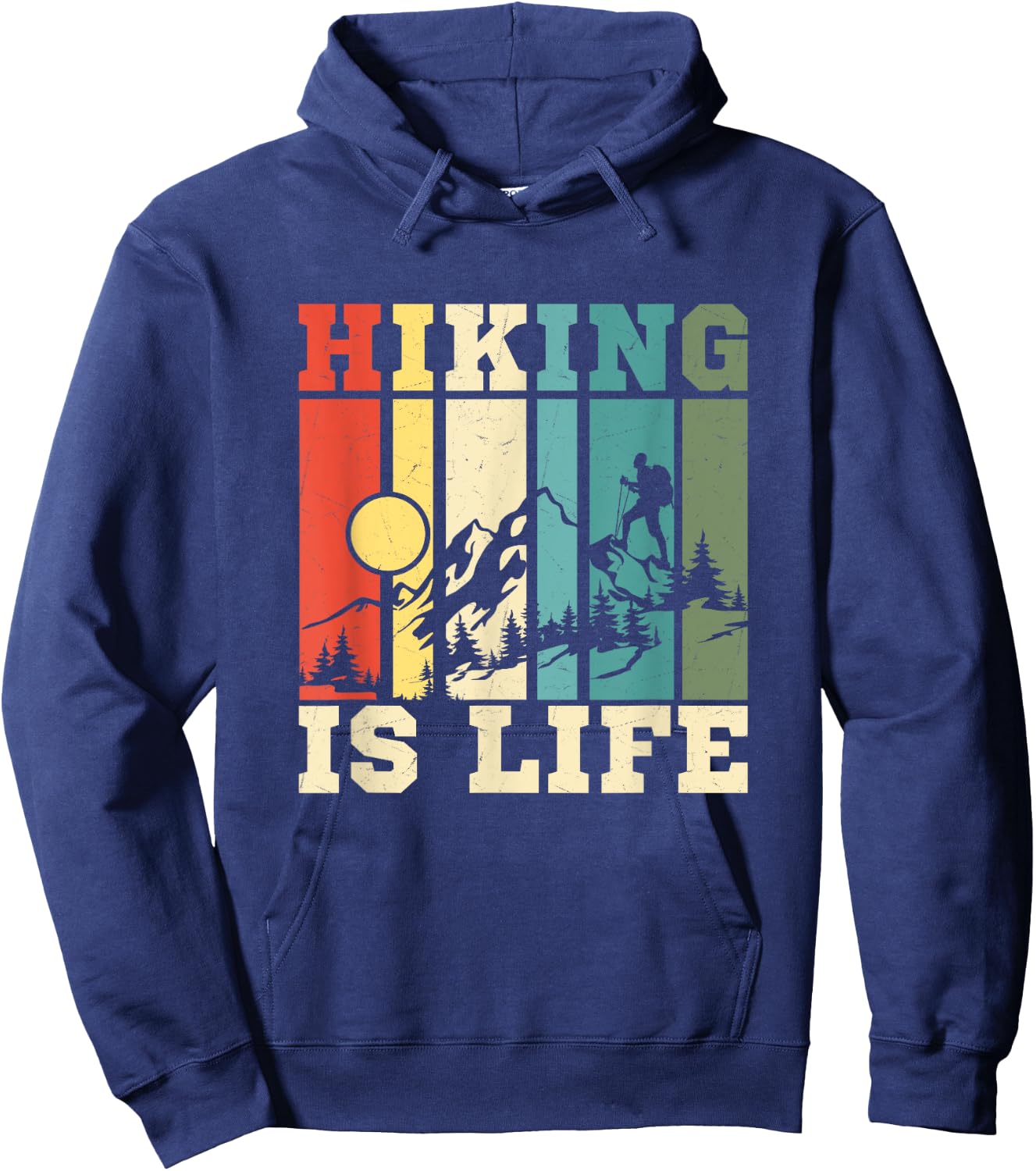 Hiking Is Life Mountain Hiker Hoodie - Hoodie | Navy