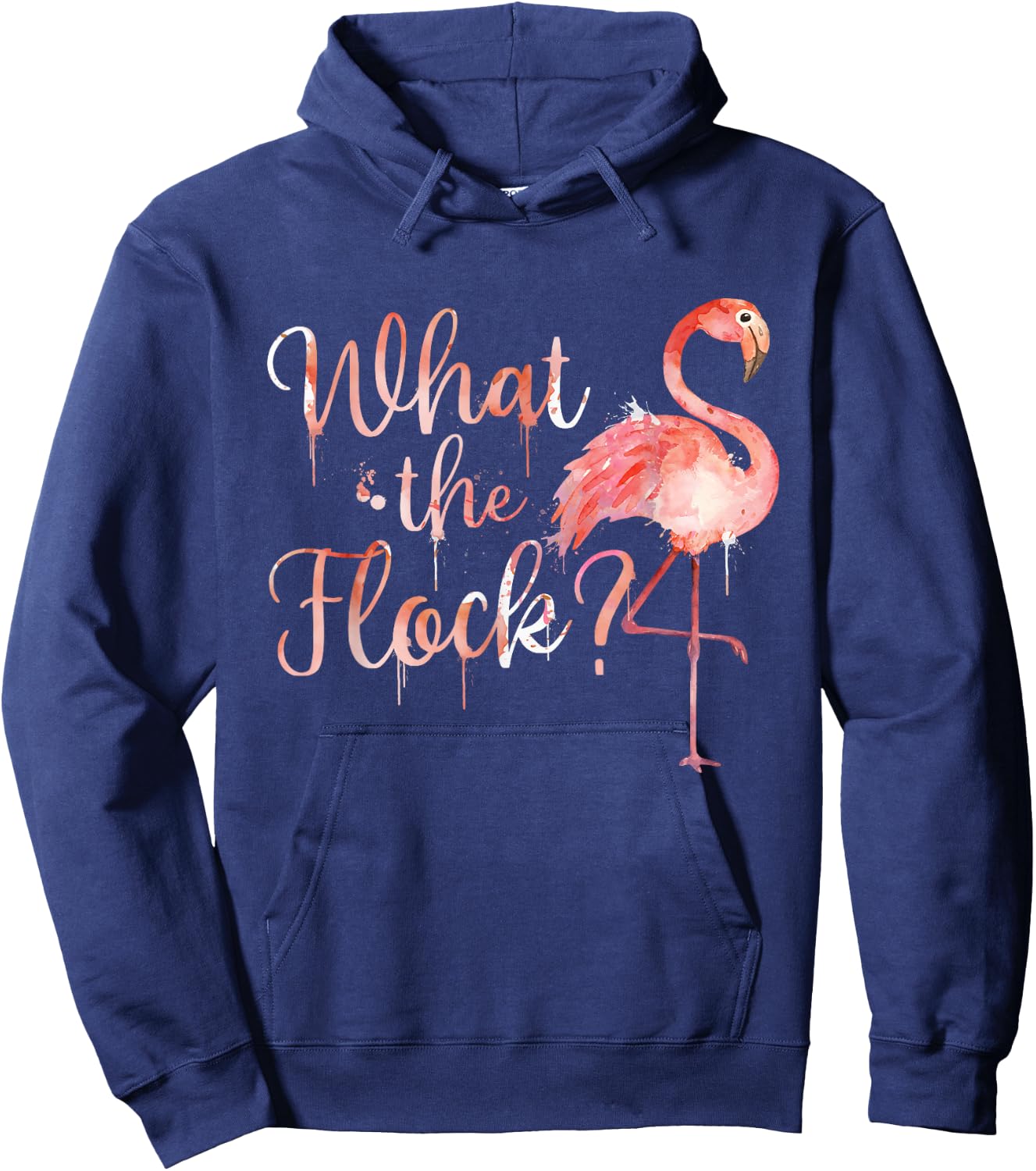 What The Flock - Cute Flamingo Lover Zoo Animal Hoodie - Hoodie | Navy