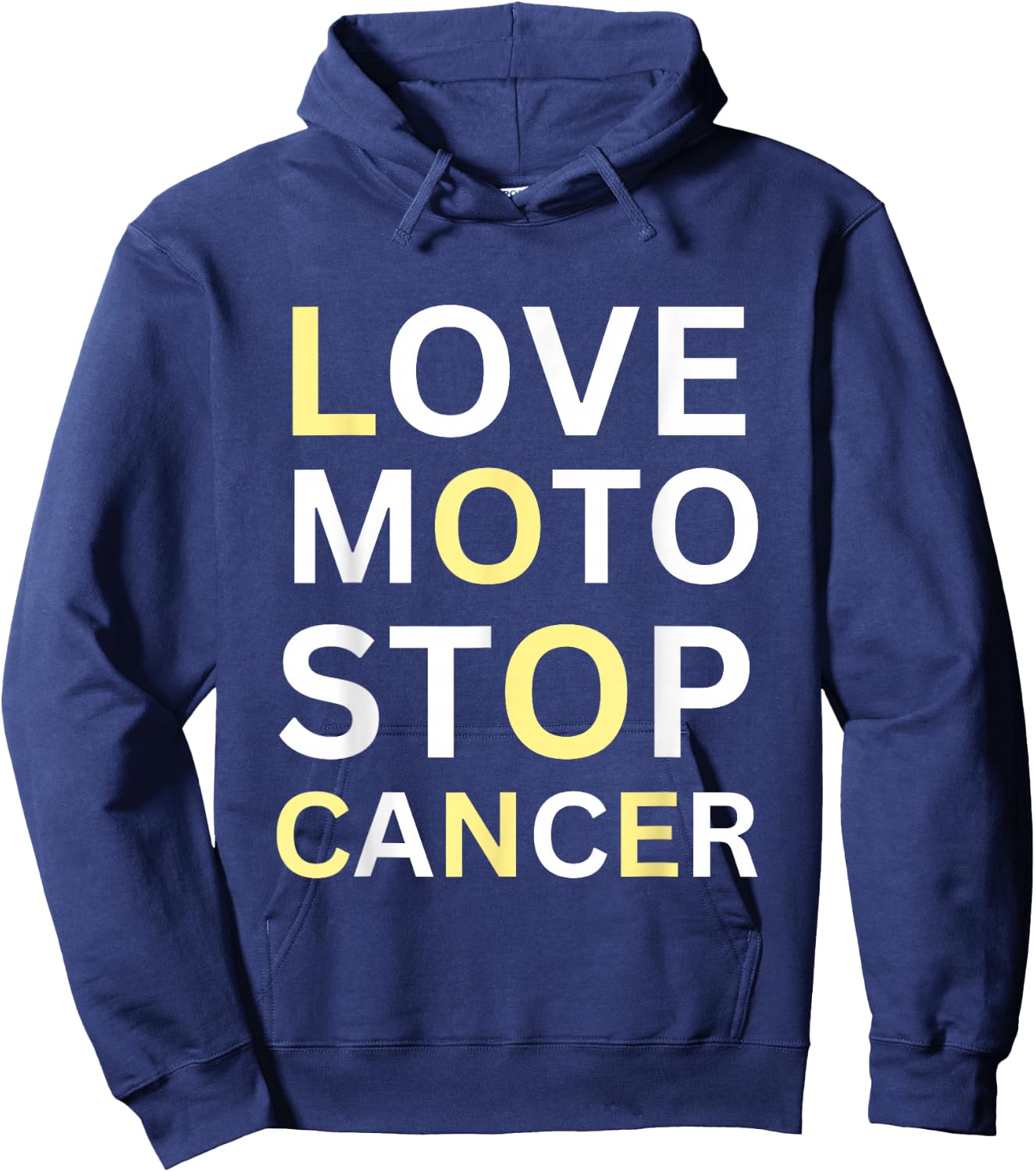 Love Moto Stop Cancer Hoodie - Hoodie | Navy
