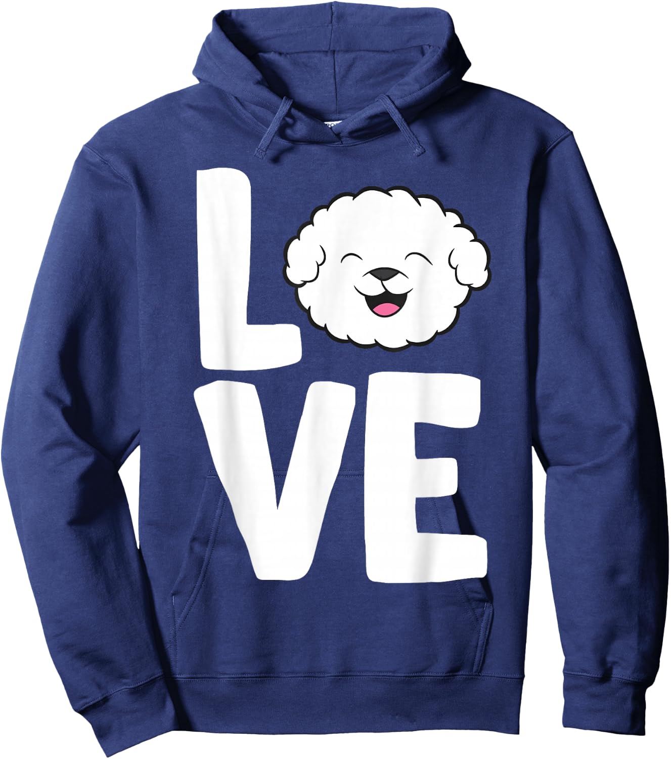 I Love Bichon Frise Dogs Hoodie - Hoodie | Navy