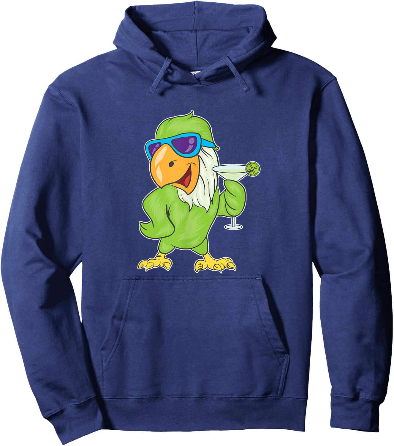 Parrots Tropical Drinking Margaritas Hoodie - Hoodie | Navy