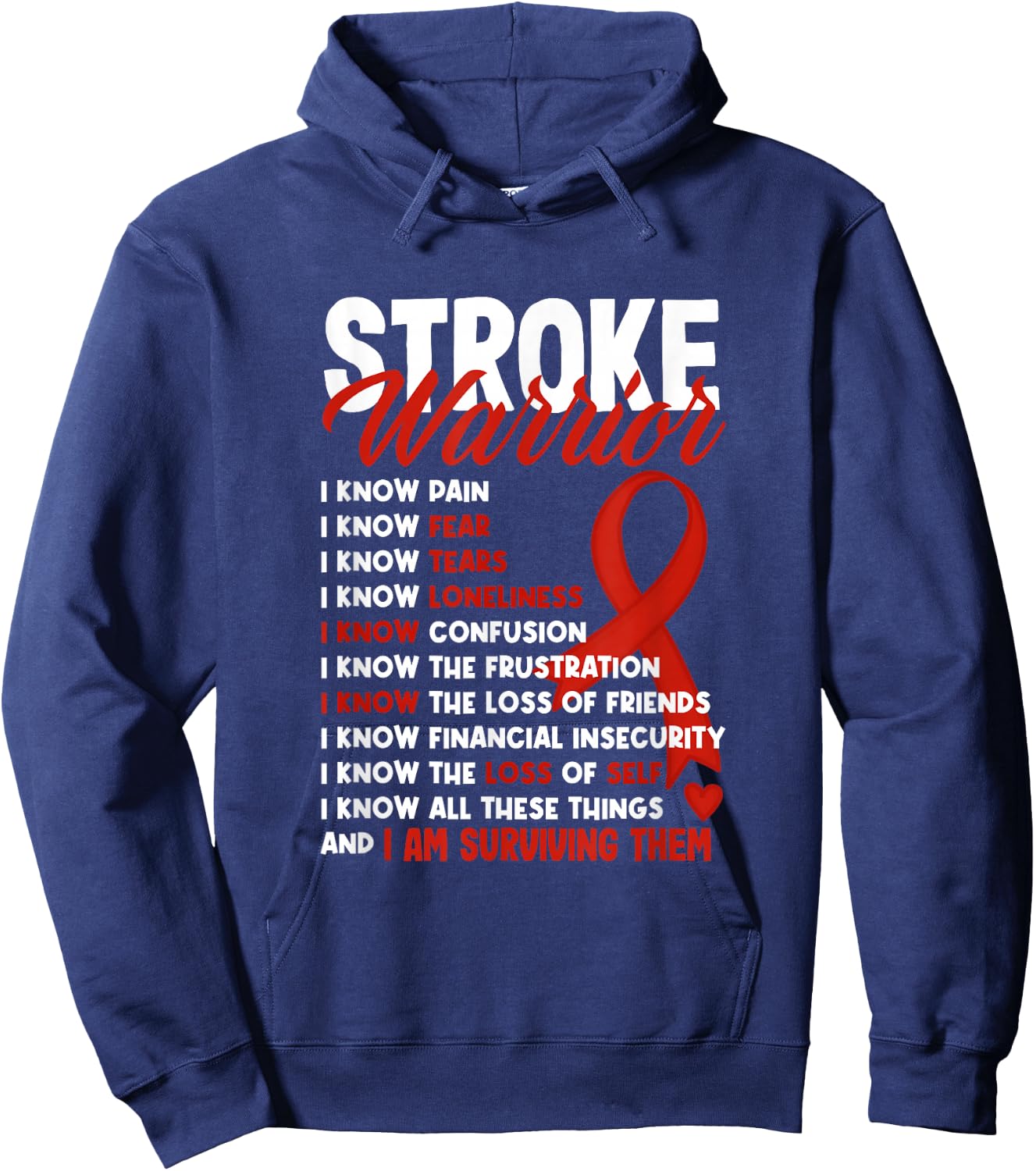 Stroke Warrior Stroke Survivor Stroke Awareness Hoodie - Hoodie | Navy