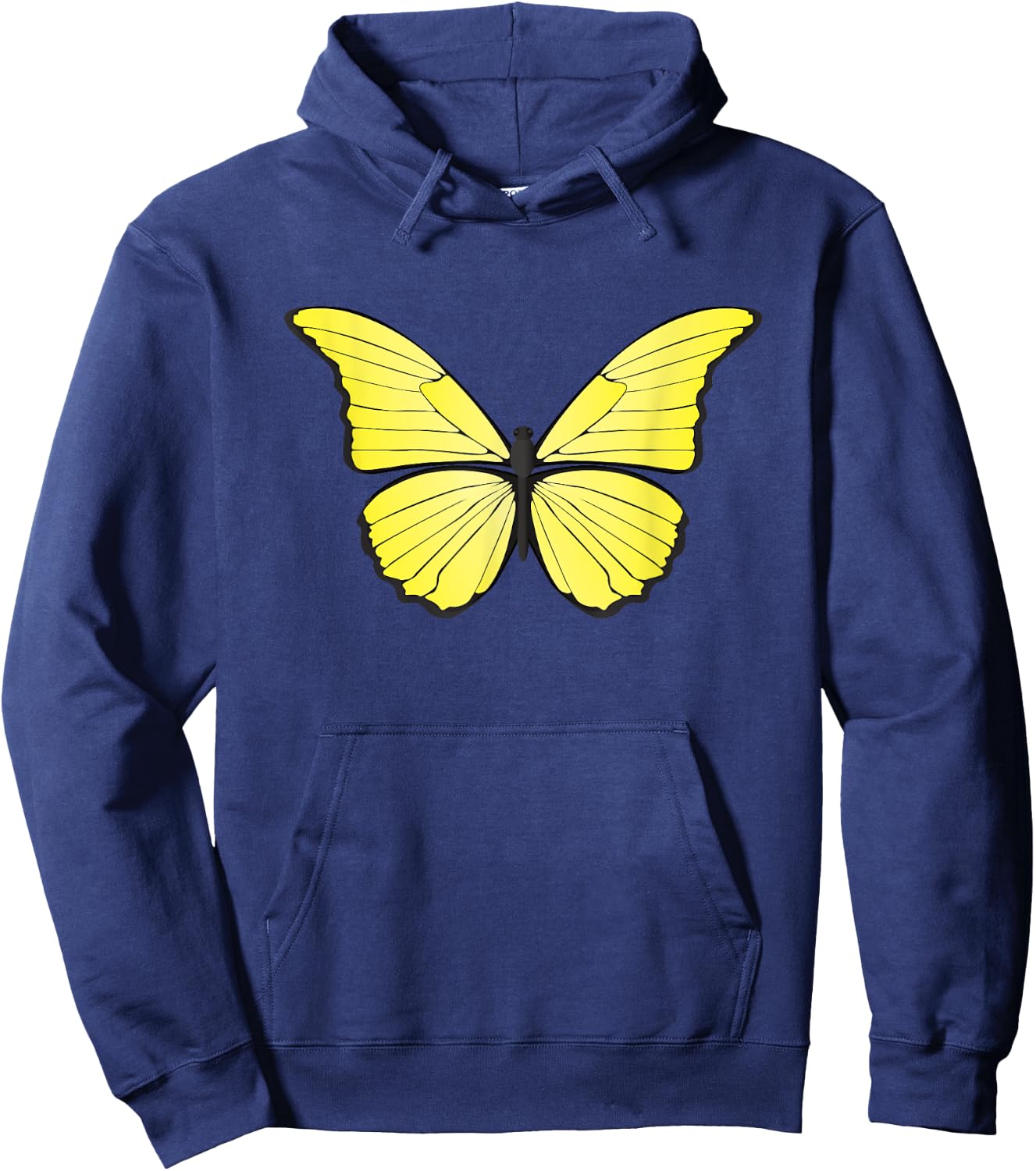 Cute Yellow Butterfly Hoodie - Hoodie | Navy