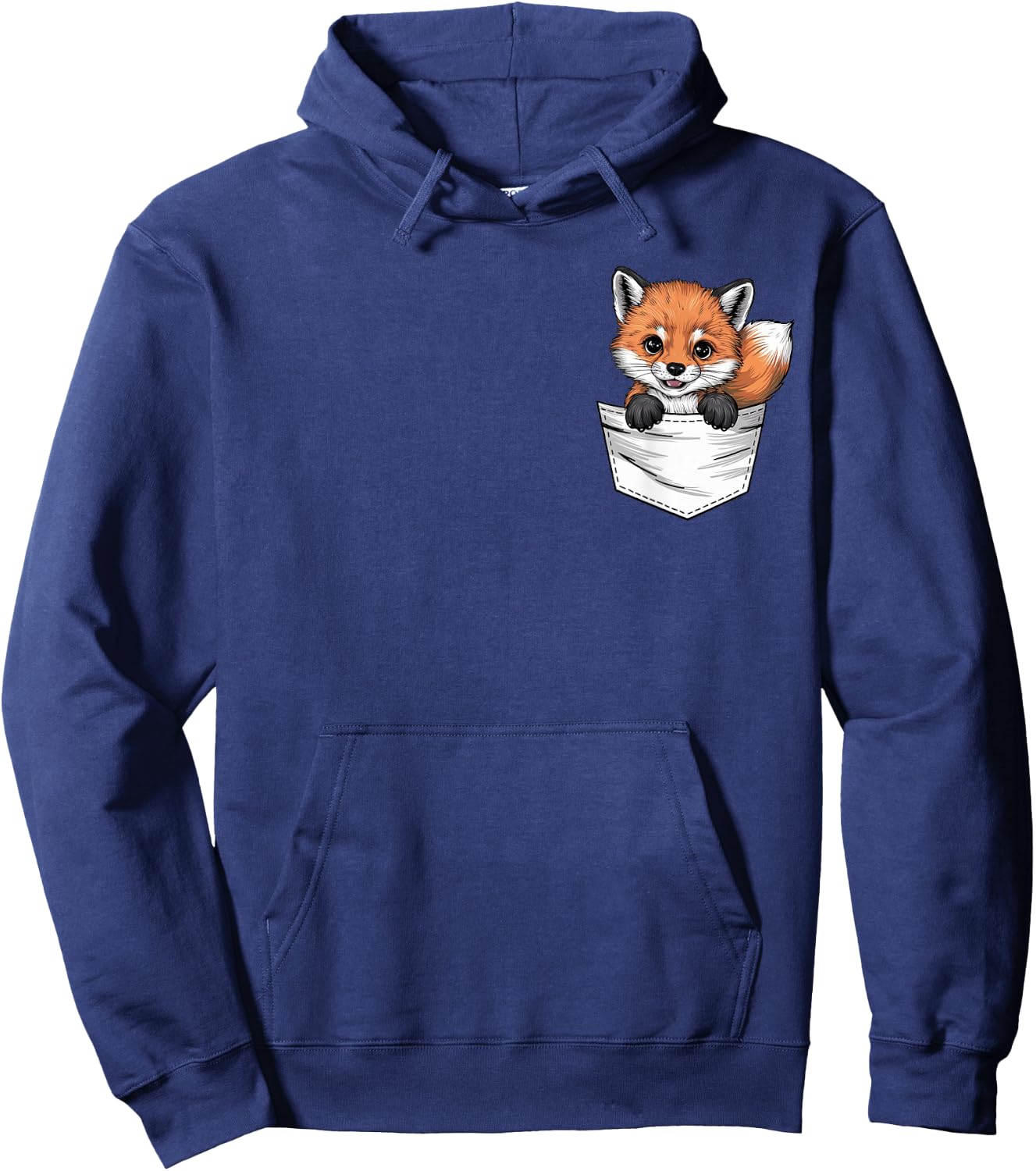 Baby Fox In The Pocket Cute Fox Hoodie - Hoodie | Navy