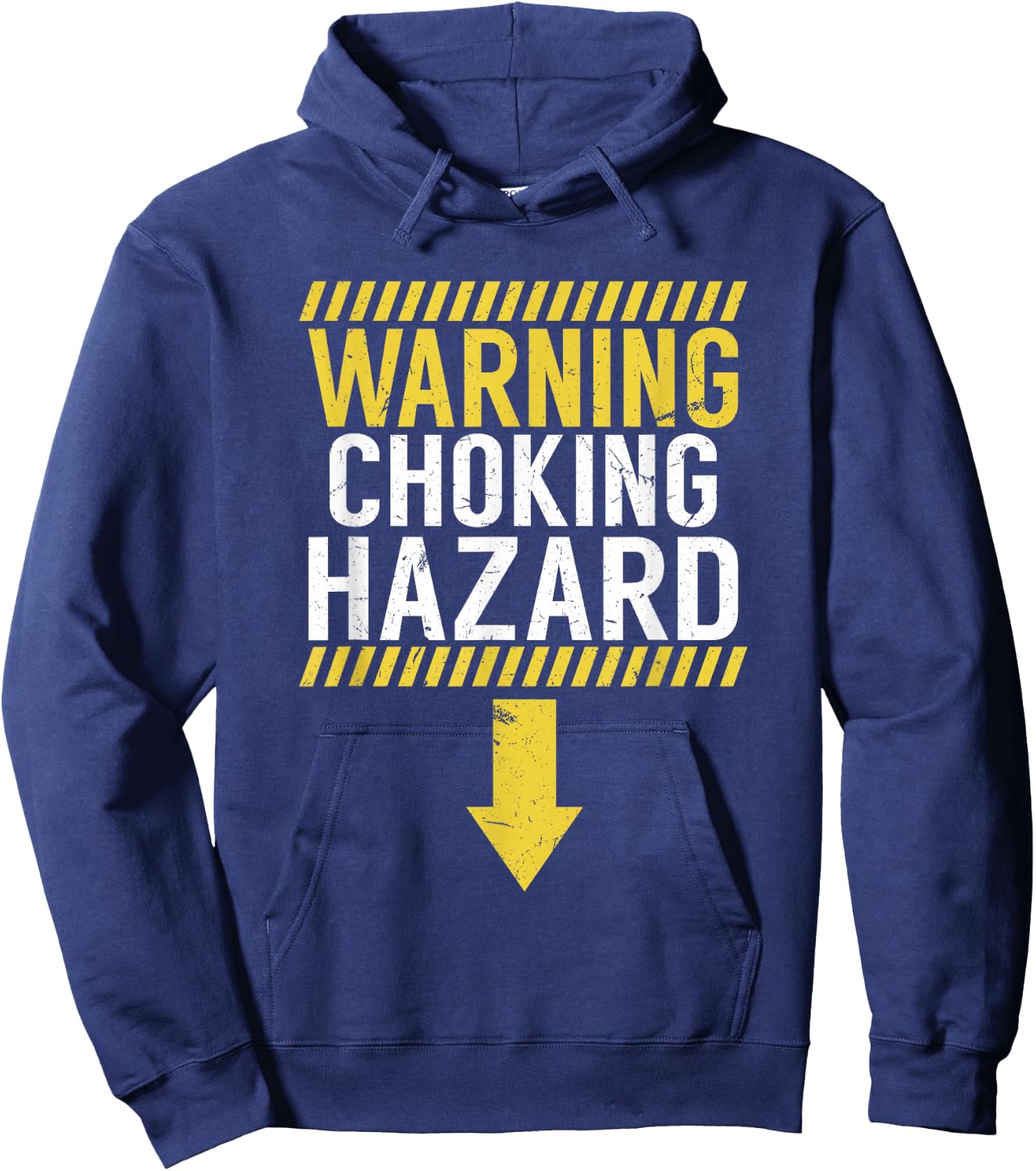 Warning Choking Hazard | Funny Dick Joke Gift Hoodie - Hoodie | Navy