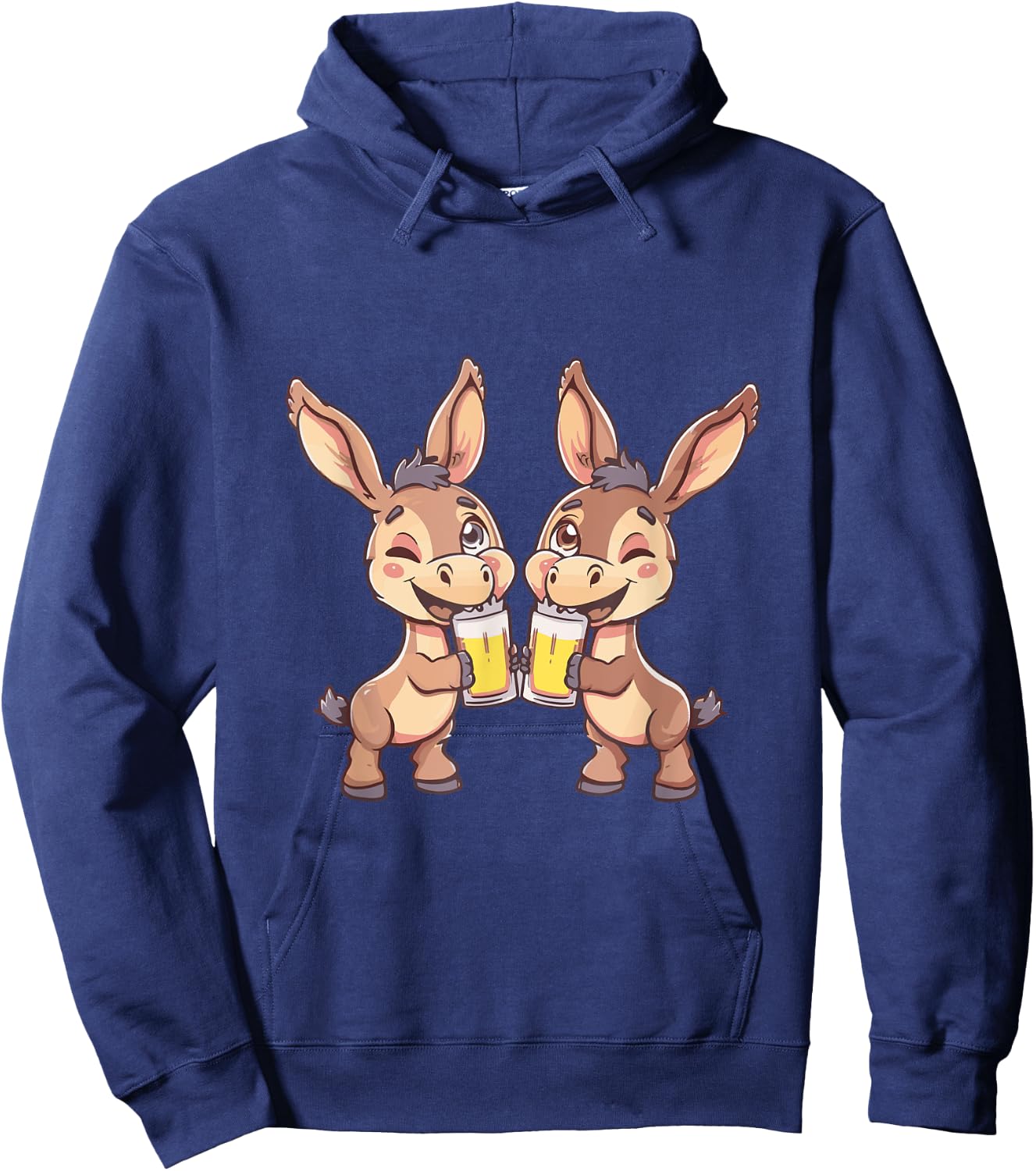 Funny Donkeys With Beer | Birthday Party Hoodie - Hoodie | Navy