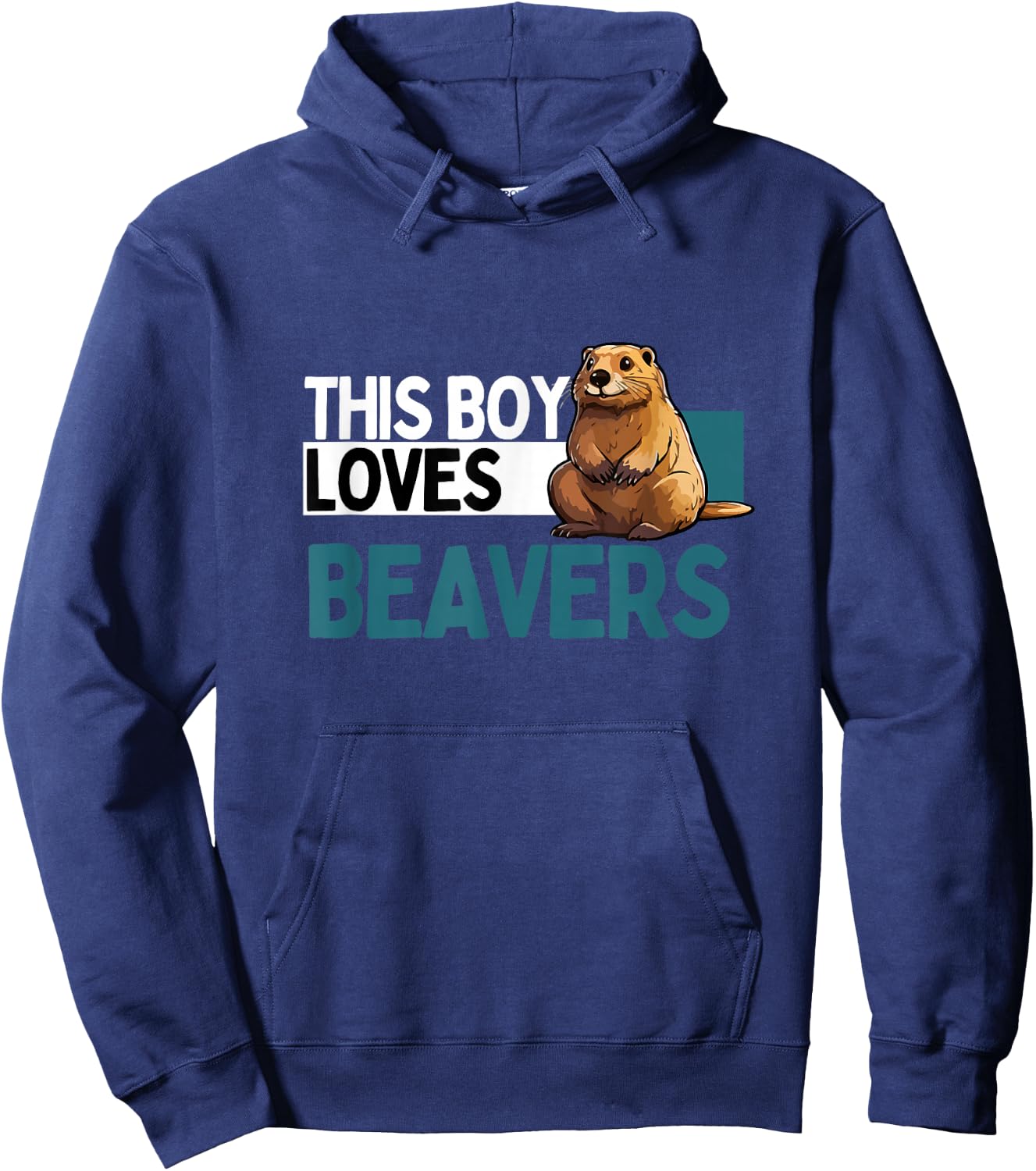 Funny Beaver Shirt Boys Animal Beaver Lover Hoodie - Hoodie | Navy