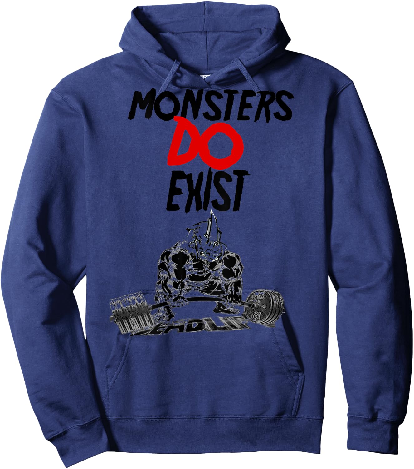 Monsters Do Exist Powerlifting Motivational Hoodie - Hoodie | Navy