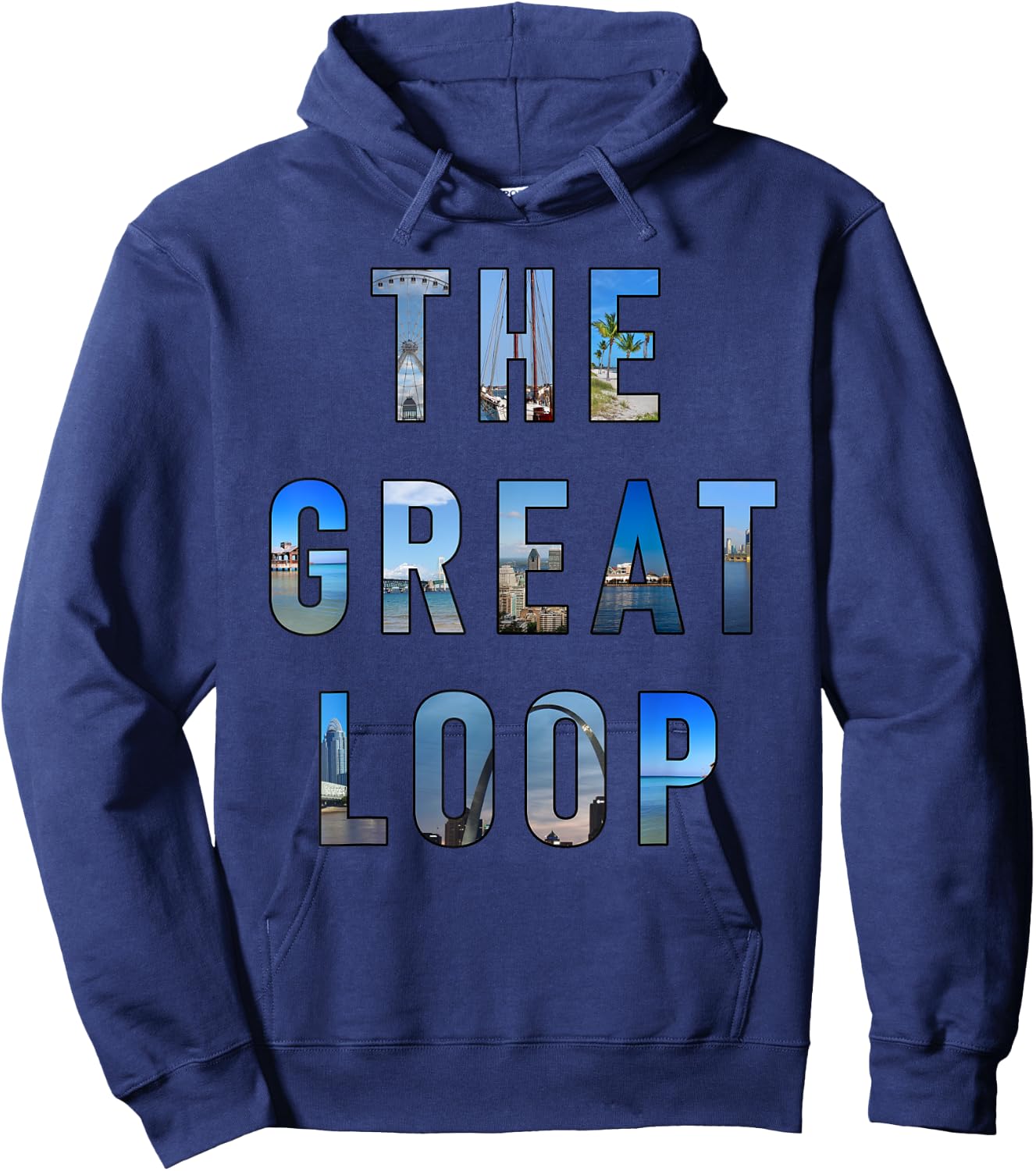 The Great Loop Looper Boating Travel Lifestyle Hoodie - Hoodie | Navy
