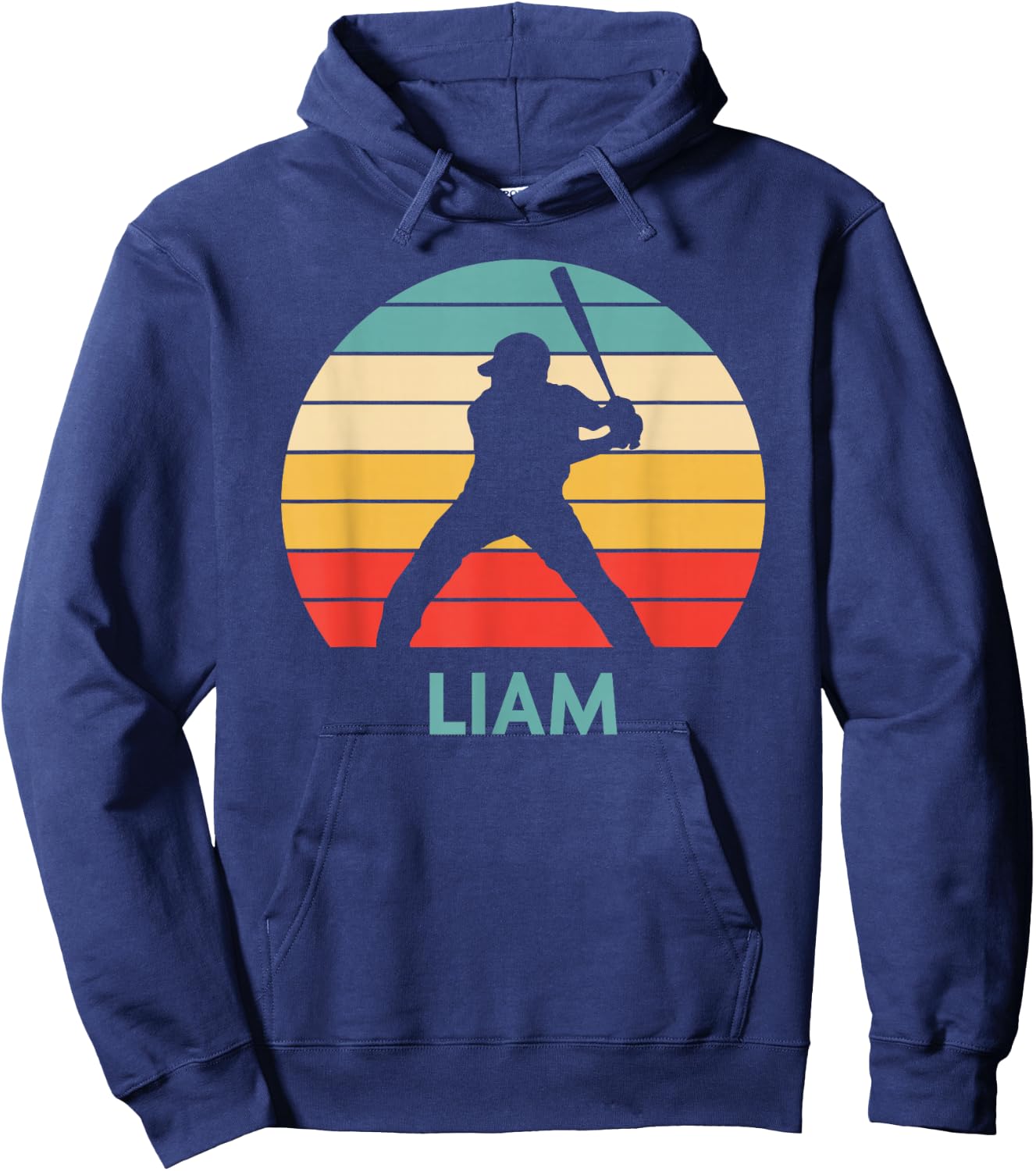 Liam Name Gift Personalized Baseball Hoodie - Hoodie | Navy