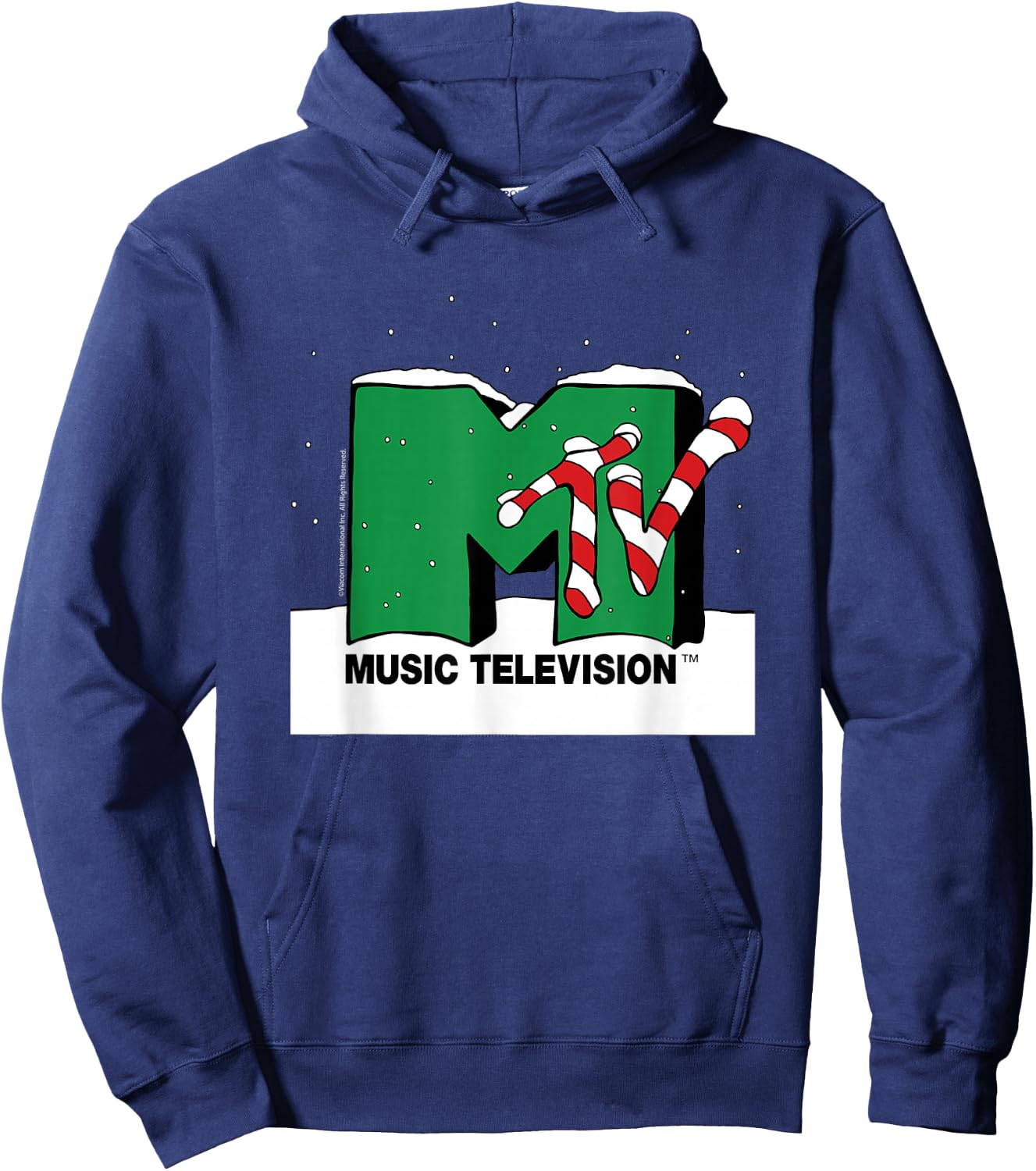 MTV - MTV Snowy Christmas Logo Hoodie - Hoodie | Navy
