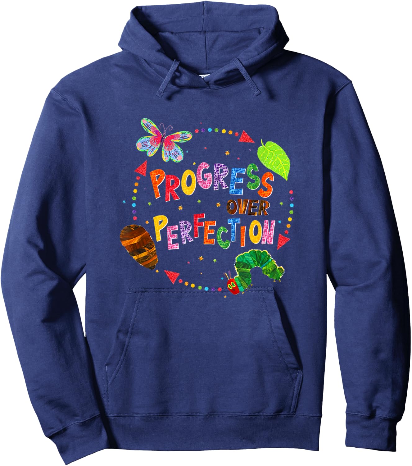 Progress Over Perfection Teacher Quote Hoodie - Hoodie | Navy