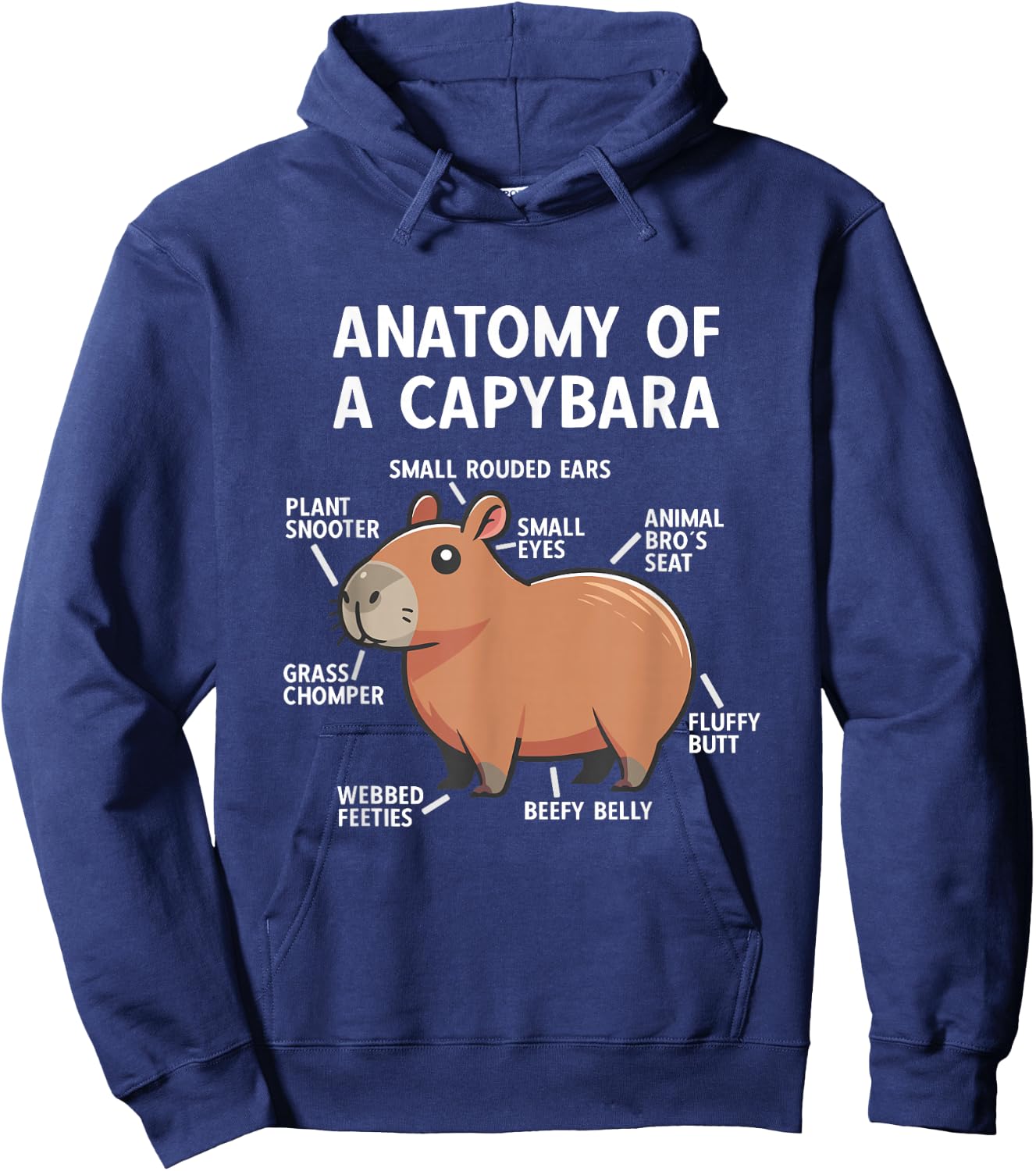 Funny Anatomy Of A Capybara Hoodie - Hoodie | Navy