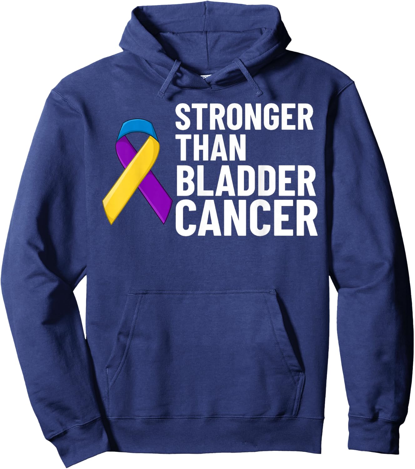 Bladder Cancer Ribbon Awareness Chemo Survivor Hoodie - Hoodie | Navy