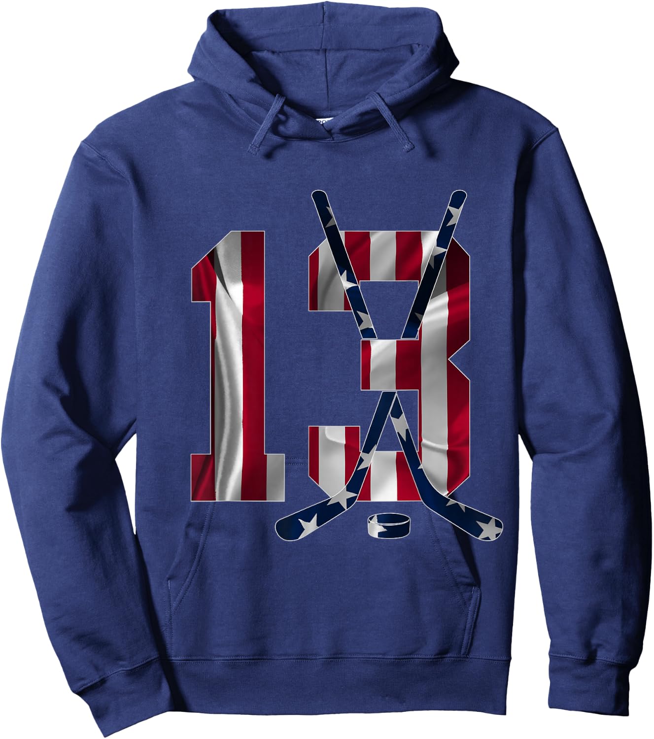 Number 13 Years Ice Hockey 13th Birthday Hoodie - Hoodie | Navy