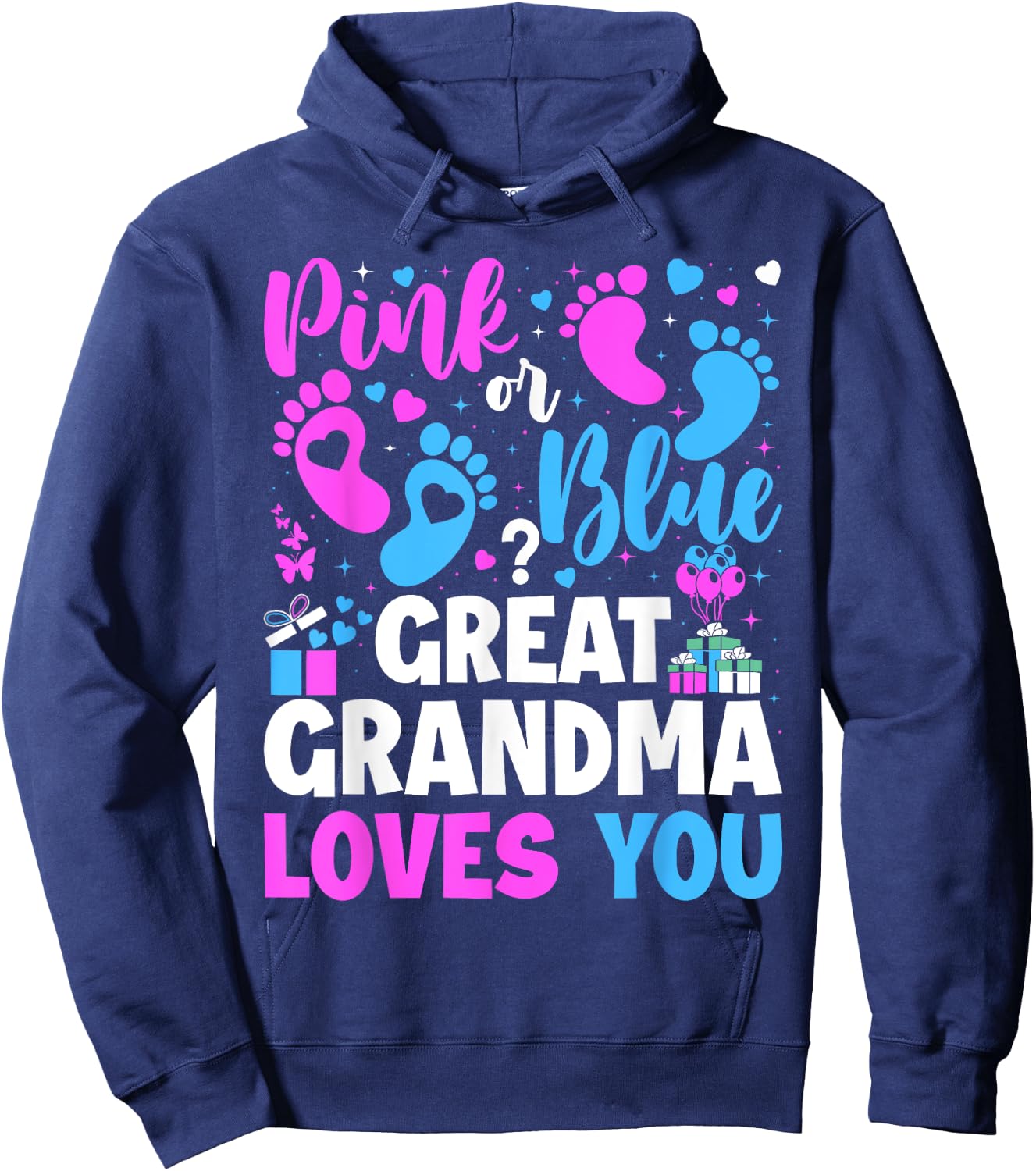 Gender Reveal Great Grandma Hoodie - Hoodie | Navy