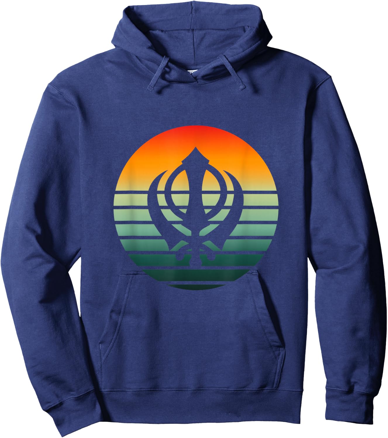 Retro Vintage Singh Khanda Punjabi Sikh Khanda Hoodie - Hoodie | Navy