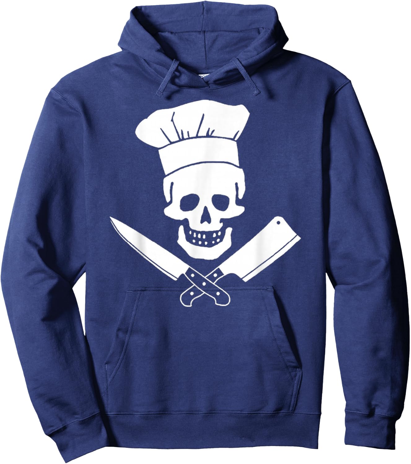 Chef Skull Funny Kitchen Pirate Culinary Cook Hoodie - Hoodie | Navy