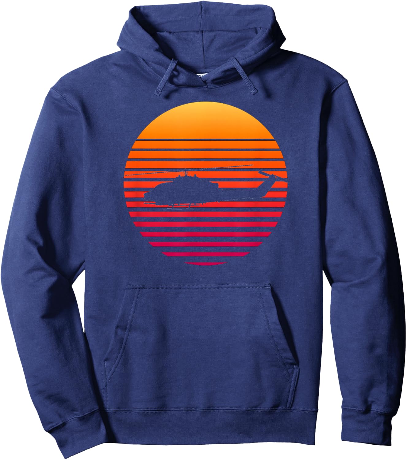 Vintage AH-1 Cobra Attack Helicopter Military Hoodie - Hoodie | Navy