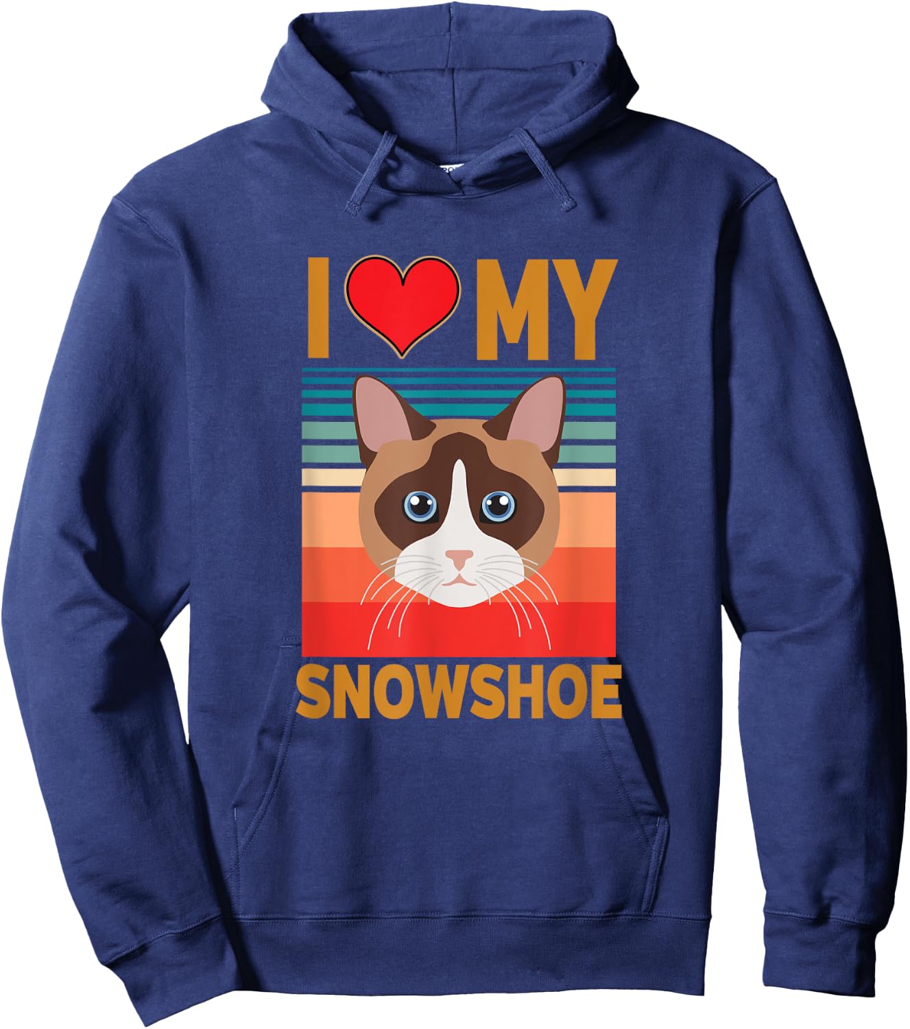 Snowshoe Siamese Cat Hoodie - Hoodie | Navy
