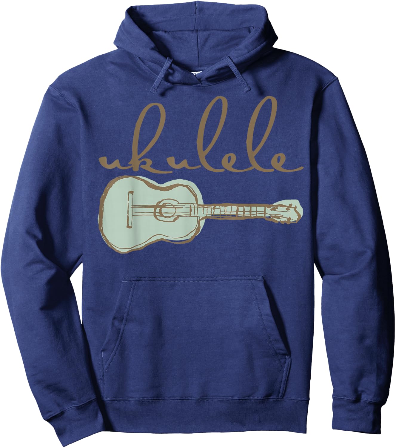 Retro Uke Guitarist Ukulele Vintage Art Gift Hoodie - Hoodie | Navy