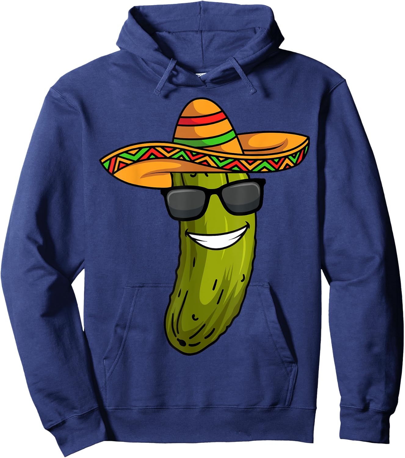 Cucumber Pickle Sombrero Costume Funny Mexican Hoodie - Hoodie | Navy