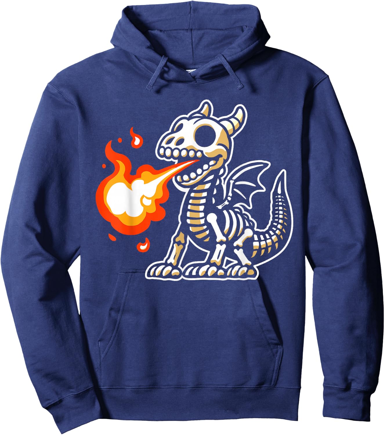 Retro Spooky Dragon Skeleton X-Ray Boys Kids Hoodie - Hoodie | Navy