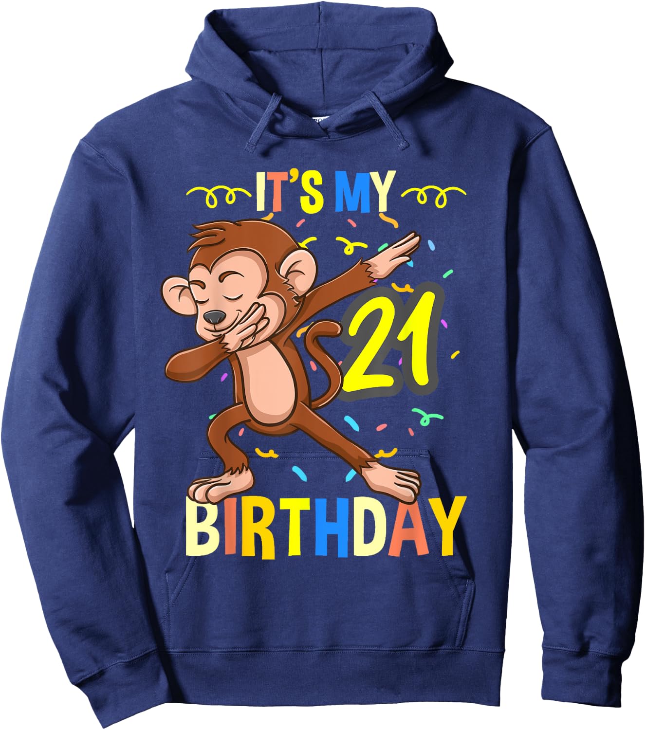 Its My 21st Birthday Dabbing Monkey Animal Hoodie - Hoodie | Navy