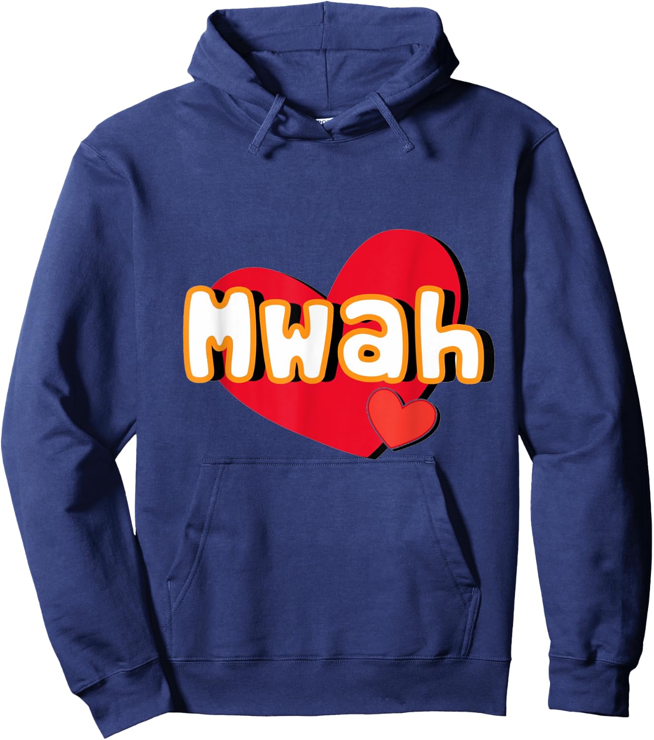 Funny Mwah with Hearts Hoodie - Hoodie | Navy