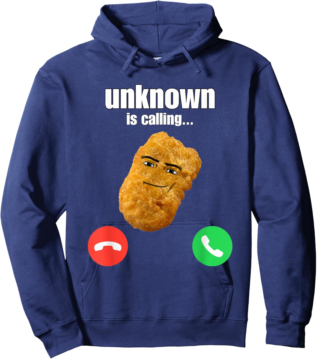 Chicken Nugget Man Face Cowboy Meme Hoodie - Hoodie | Navy