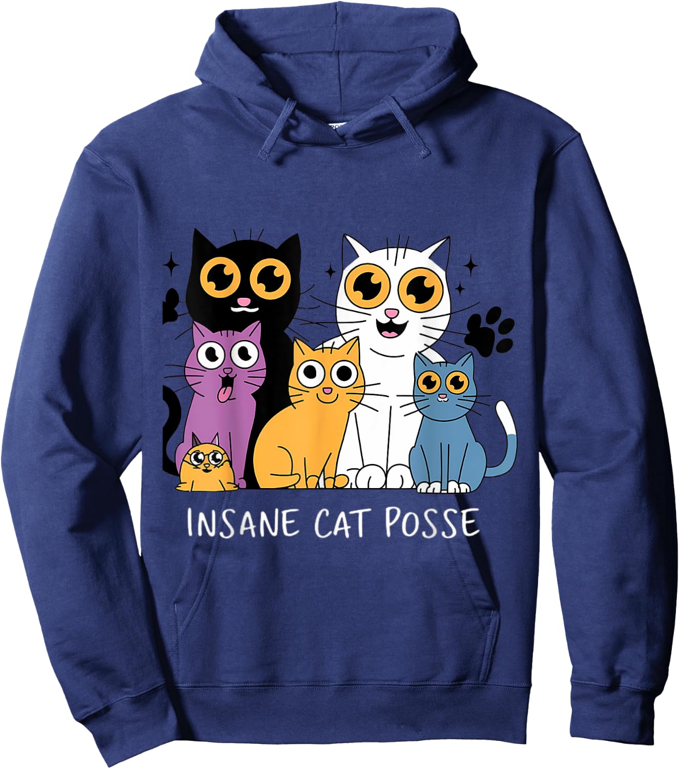 Funny Cat Insane Cat Posse Women Hoodie - Hoodie | Navy