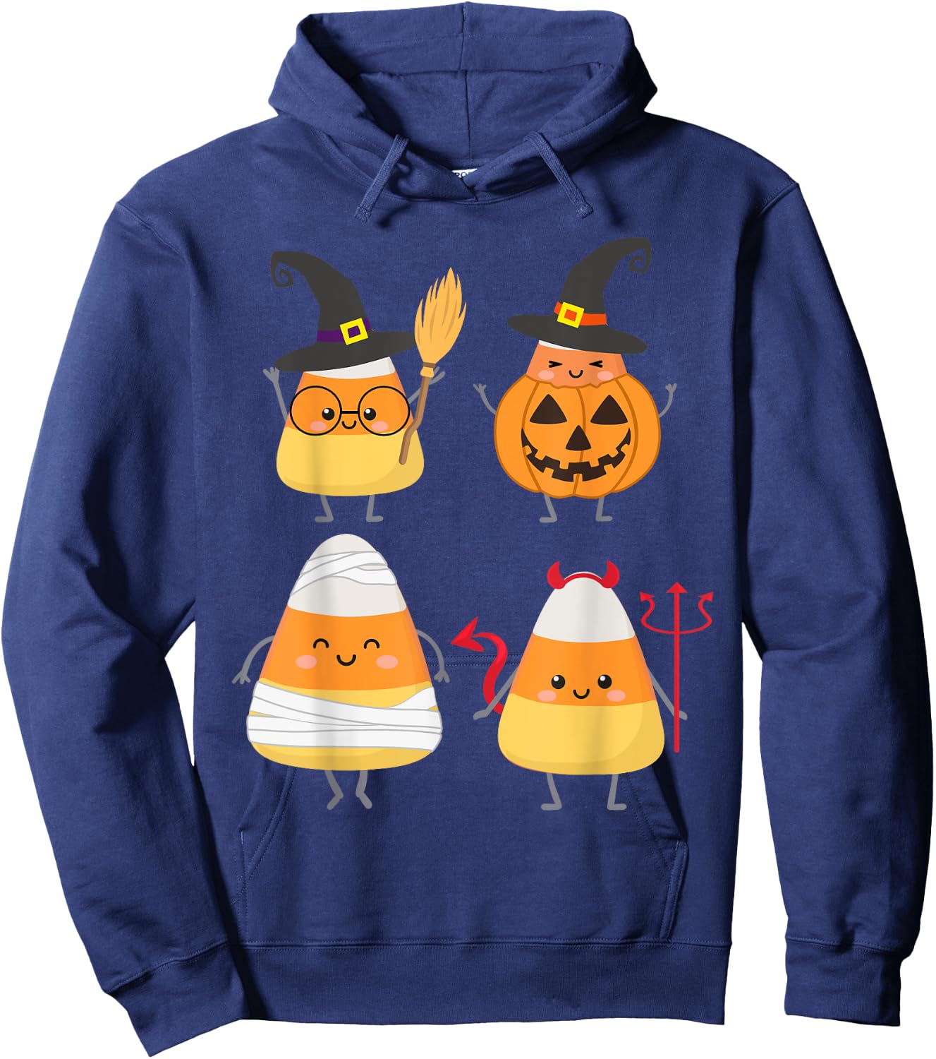 Candy Corn Costume Characters - Cute Halloween Hoodie - Hoodie | Navy