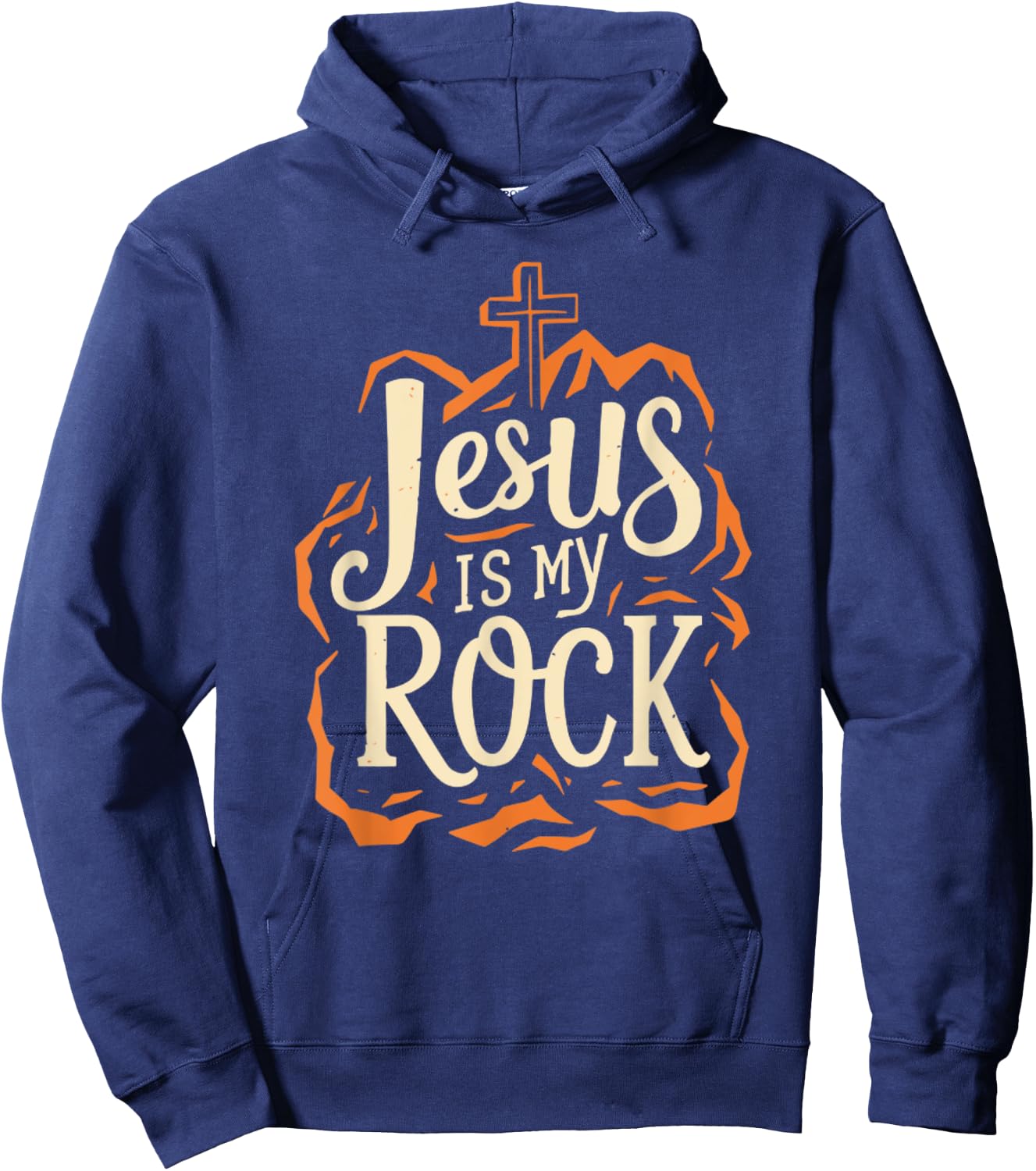 Jesus Is My Rock Jesus Quote Bible Christian Hoodie - Hoodie | Navy